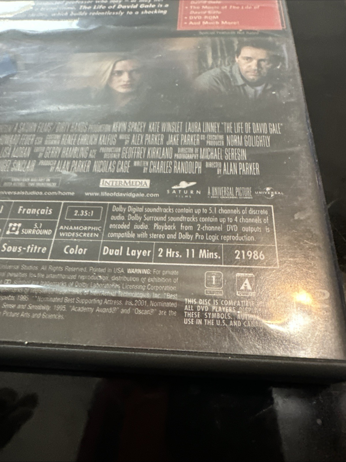 The Life of David Gale (DVD, 2003)
