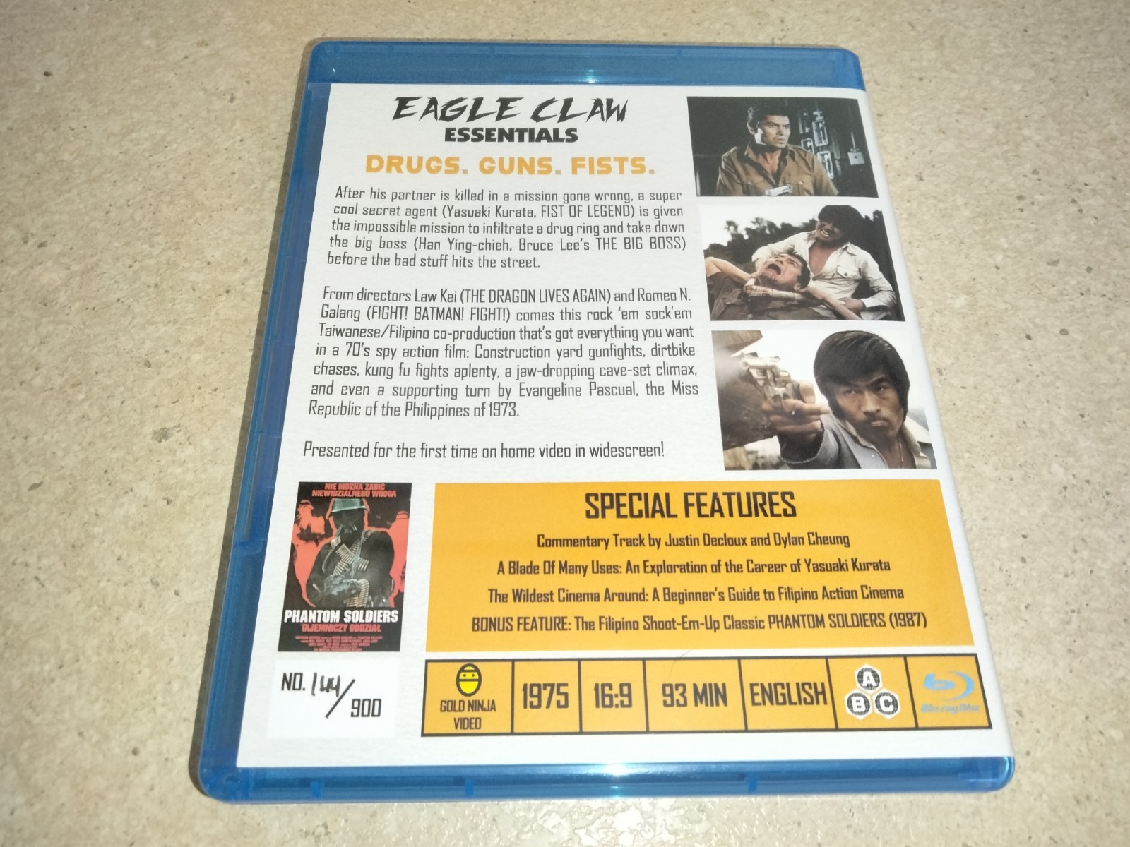 The Golden Triangle 1975 / Phantom Soldiers 1987 Gold Ninja Video Blu-ray OOP