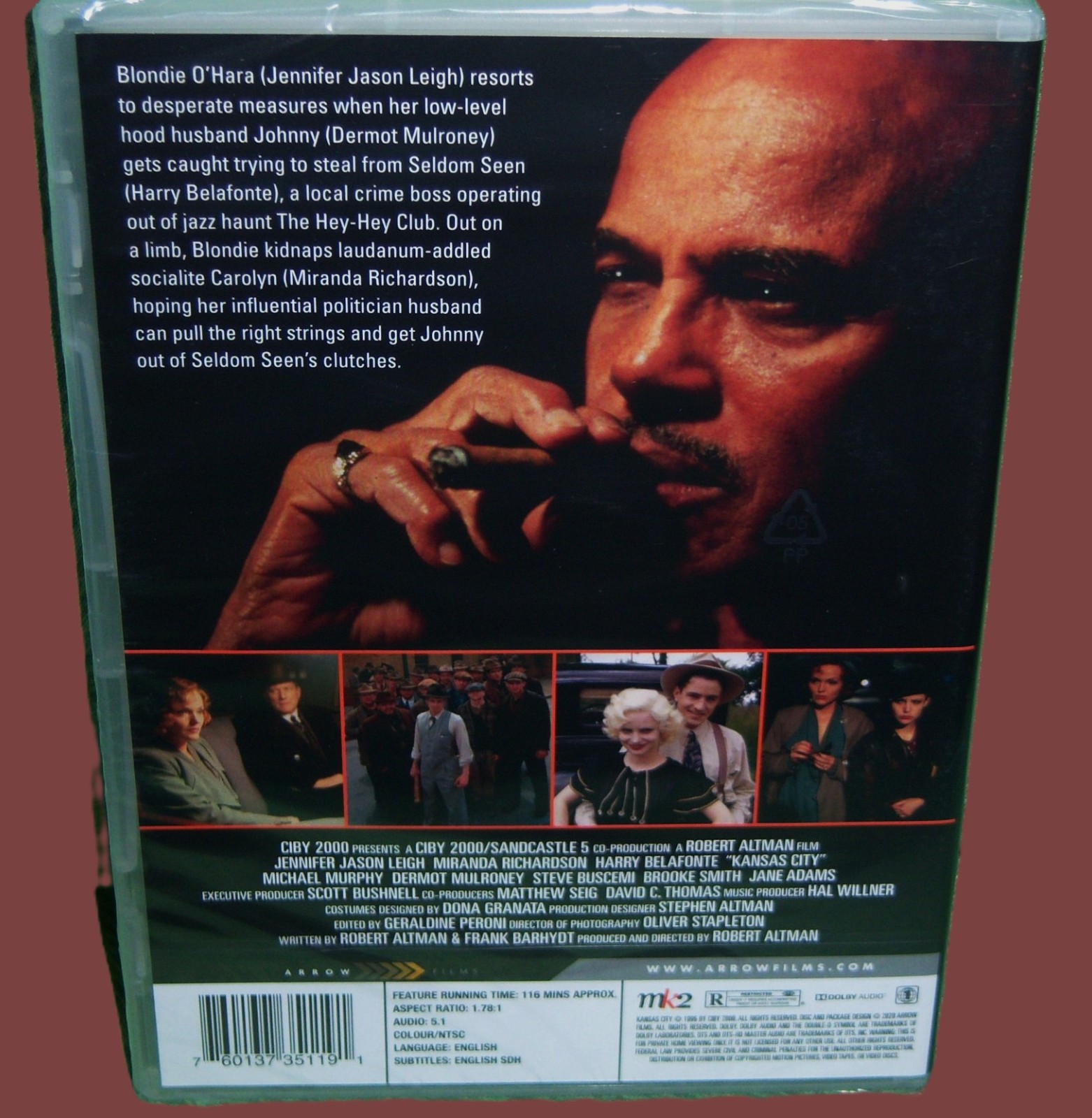 NEW ARROW FILMS ROBERT ALTMAN JENNIFER JASON LEIGH KANSAS CITY MOVIE DVD 1996