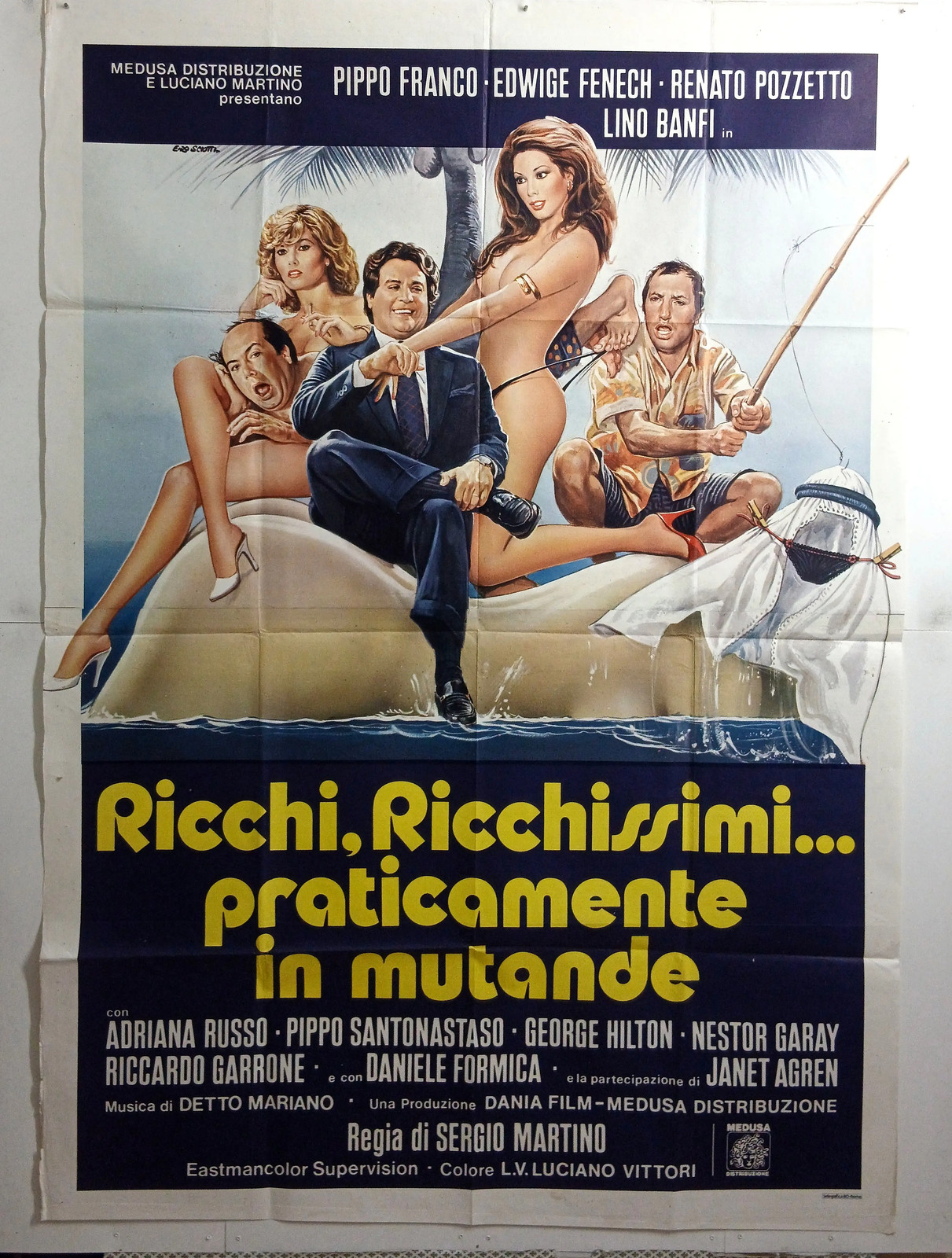 cm.140×200-RICCHI RICCHISSIMI PRATICAMENTE IN MUTANDE-FENECH-COMMEDIA SEXY-N93-1