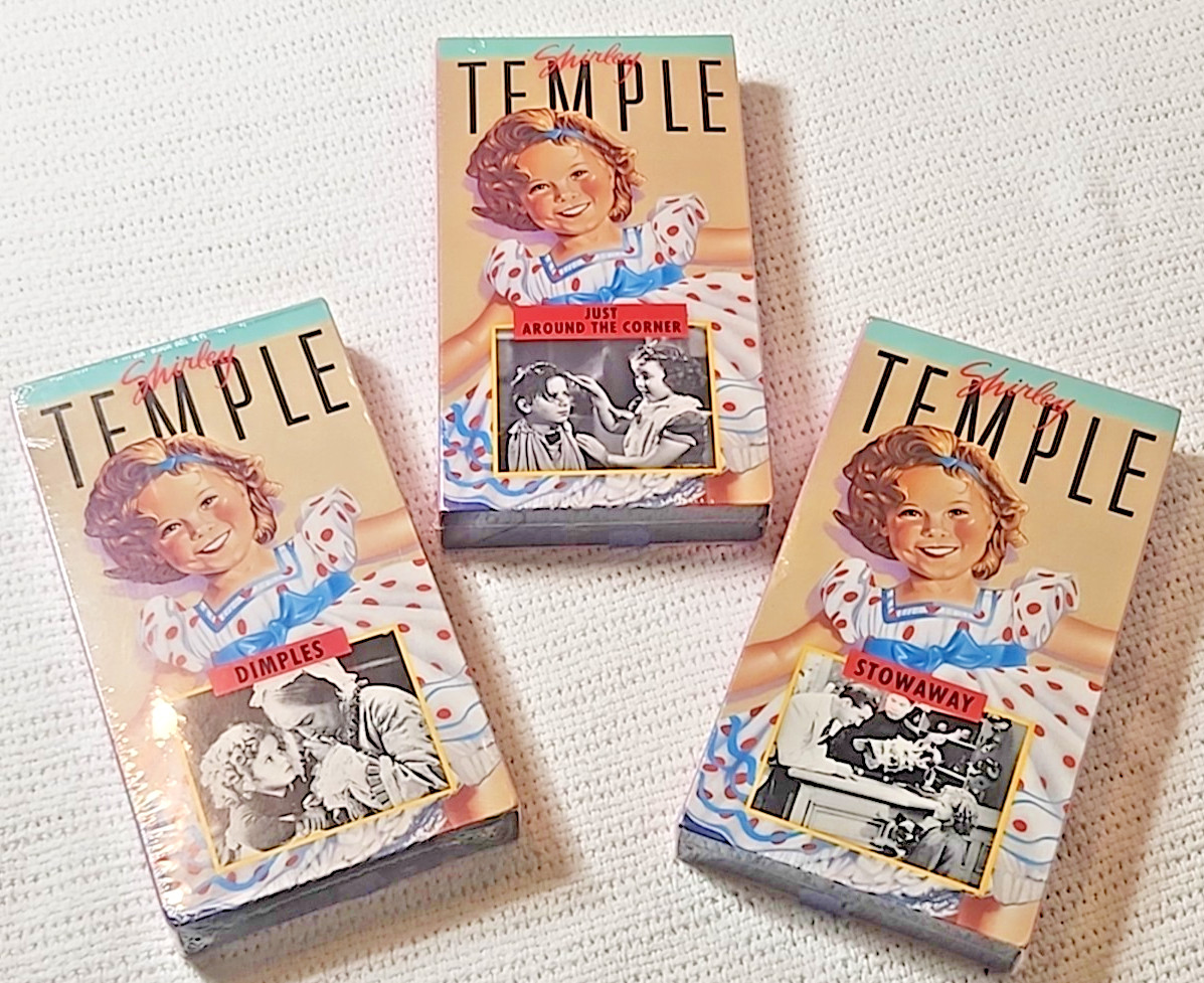 Vintage Shirley Temple VHS Tape Lot Dimples Stowaway Just Around The Corner