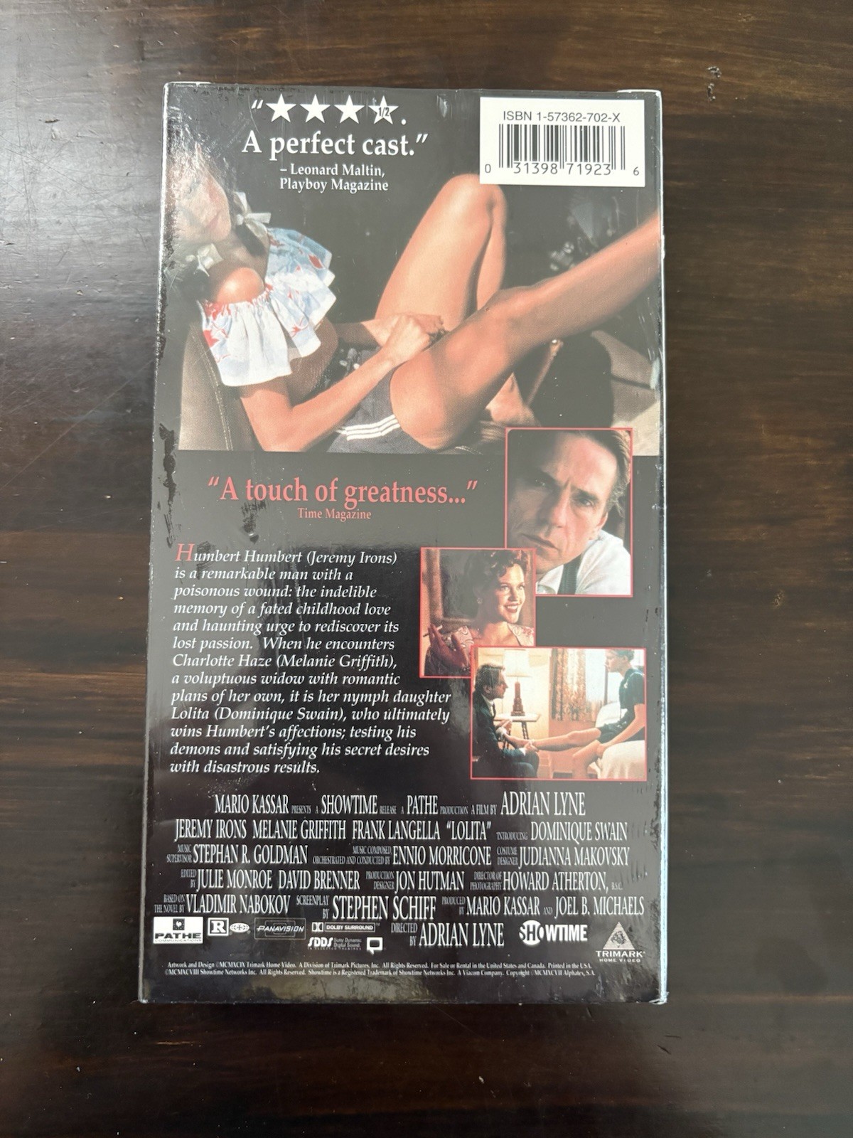 Lolita VHS Adrian Lyne Jeremy Irons Melanie Griffith Dominique Swain SEALED