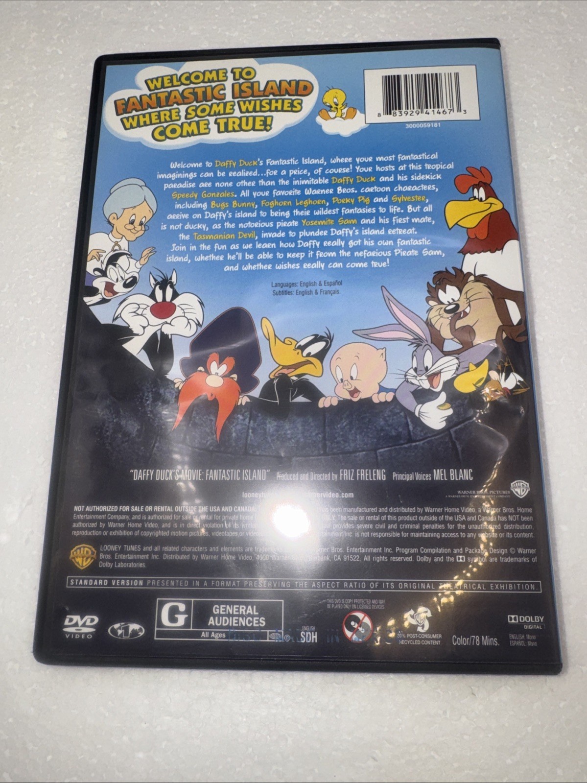 Daffy Duck’s Movie: Fantastic Island DVD Mel Blanc Friz Freleng Animation