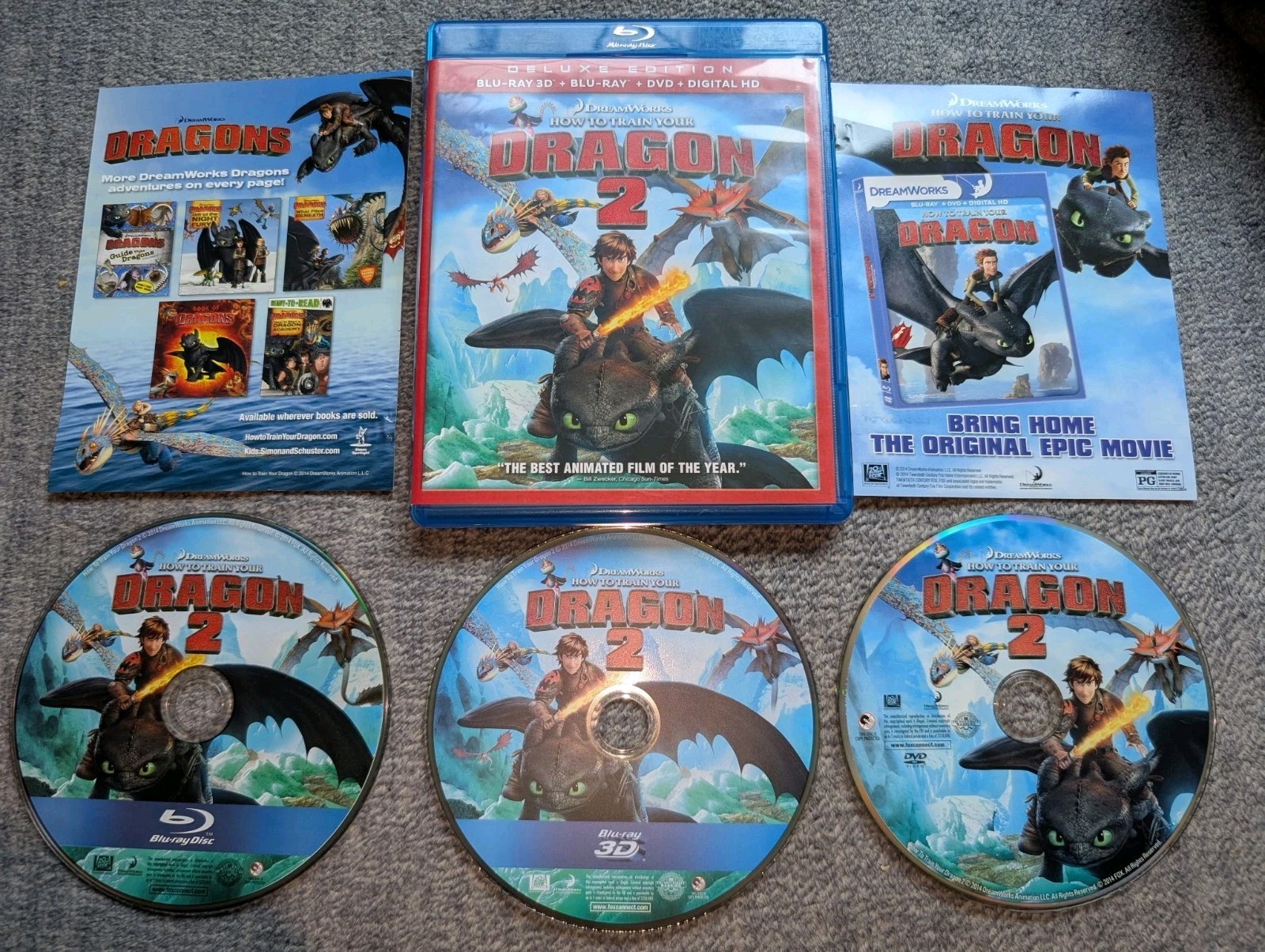 How to Train Your Dragon 2 Blu-ray 3d + DVD Widescreen + 3D + Digital! Read!