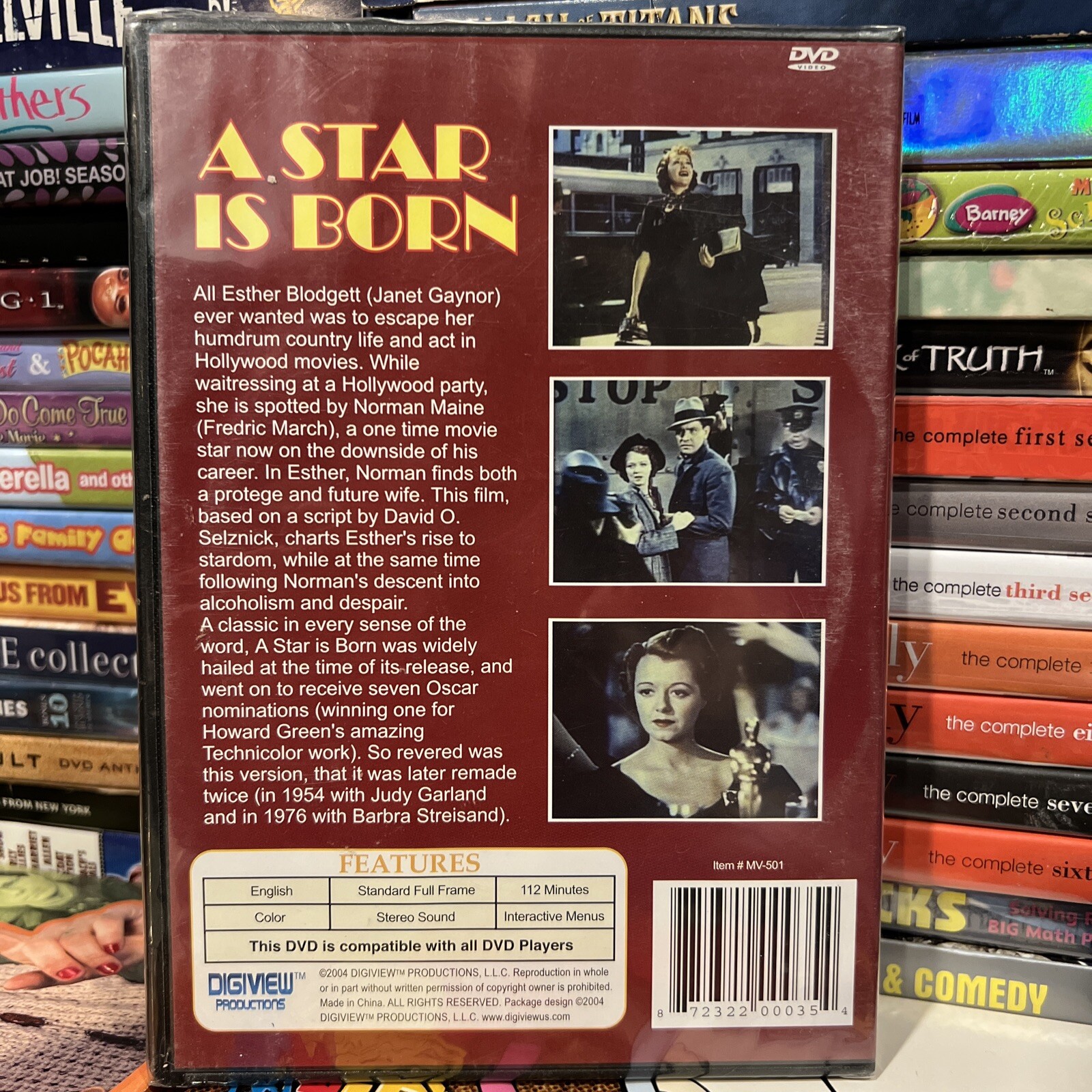 A Star Is Born 1937 New DVD Janet Gaynor Fredric March Classic Musical Romance
