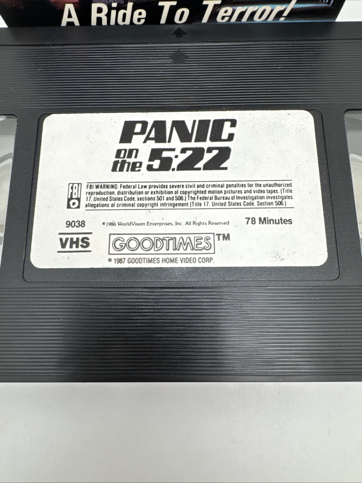 Panic On The 5:22 VHS Horror Vintage 1974 World Vision Home Video OOP Rare HTF
