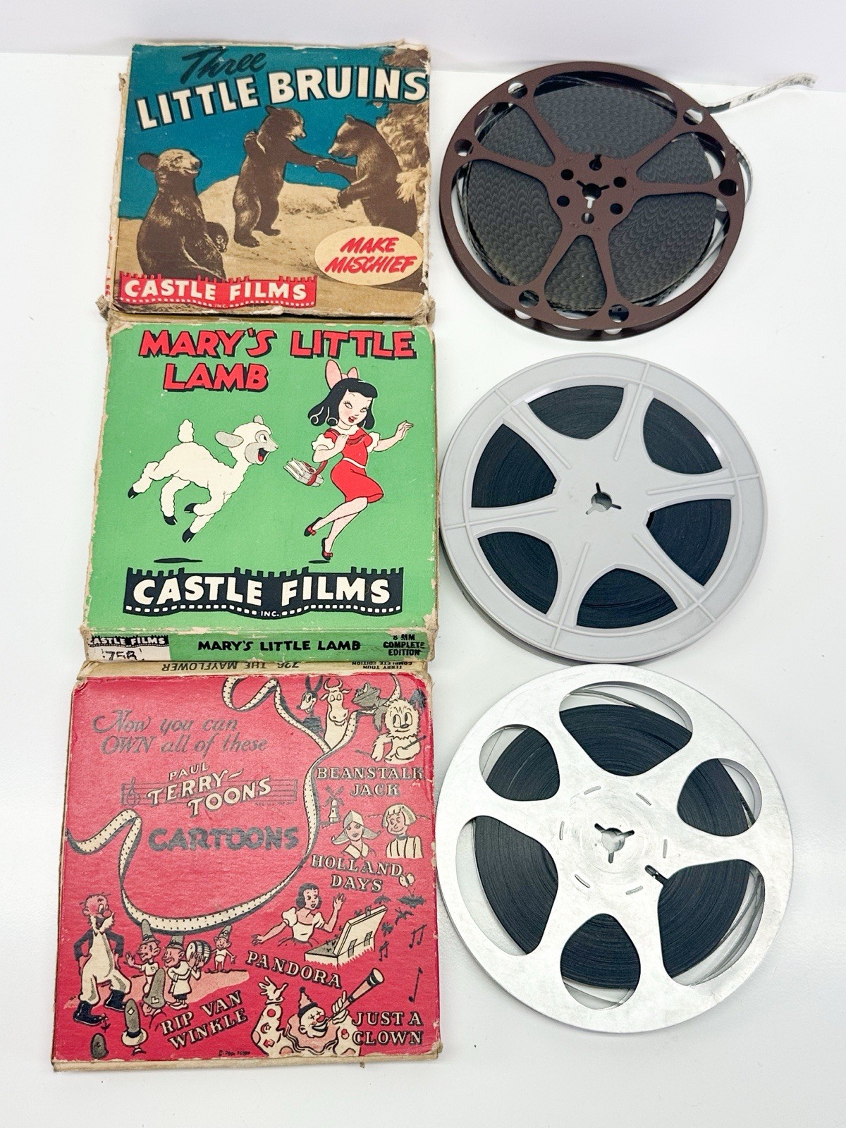 Vintage Castle Films 8mm Silent Film Cartoon Lot Bruins Mary Terry Toons