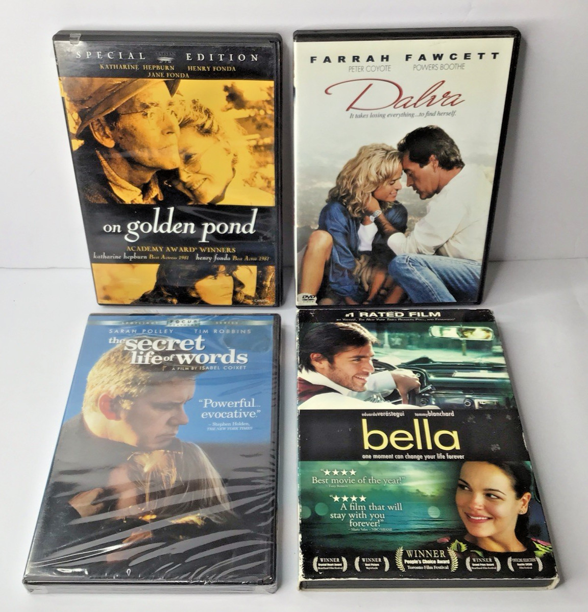 Romantic Drama DVD’s Lot of 4 On GoldenPond/Dalva/The Secret Life Of Words/Bella