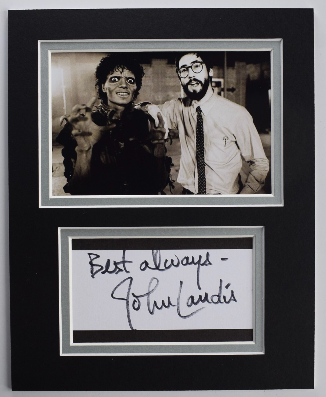 John Landis Signed Autograph 10×8 photo display Film Michael Jackson Thriller