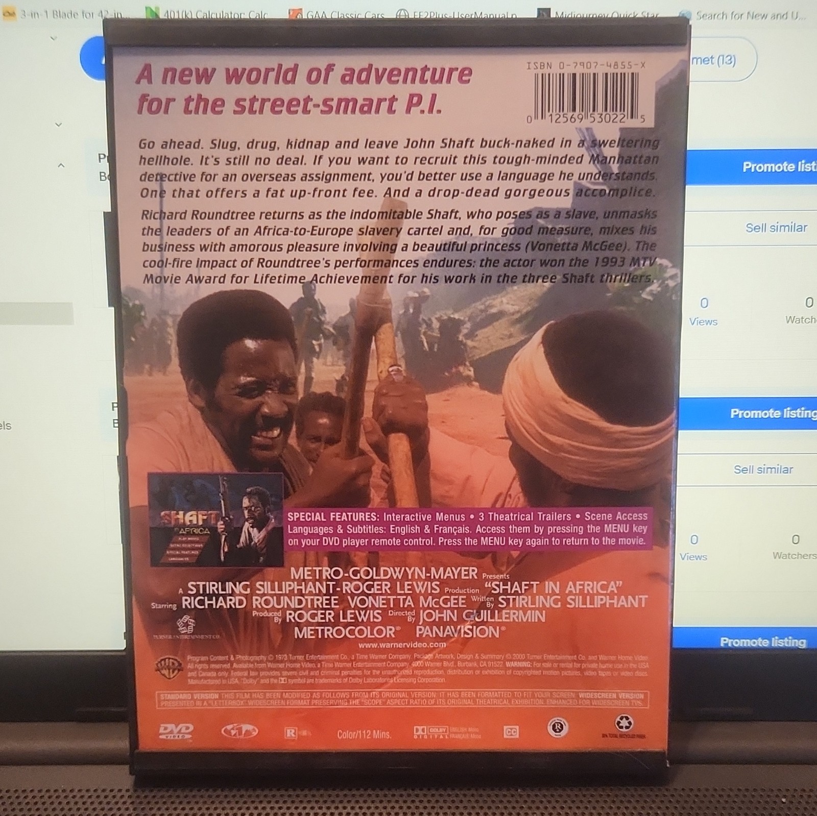Metro-Goldwyn-Mayer Shaft in Africa DVD Adventure R Richard Roundtree 112m