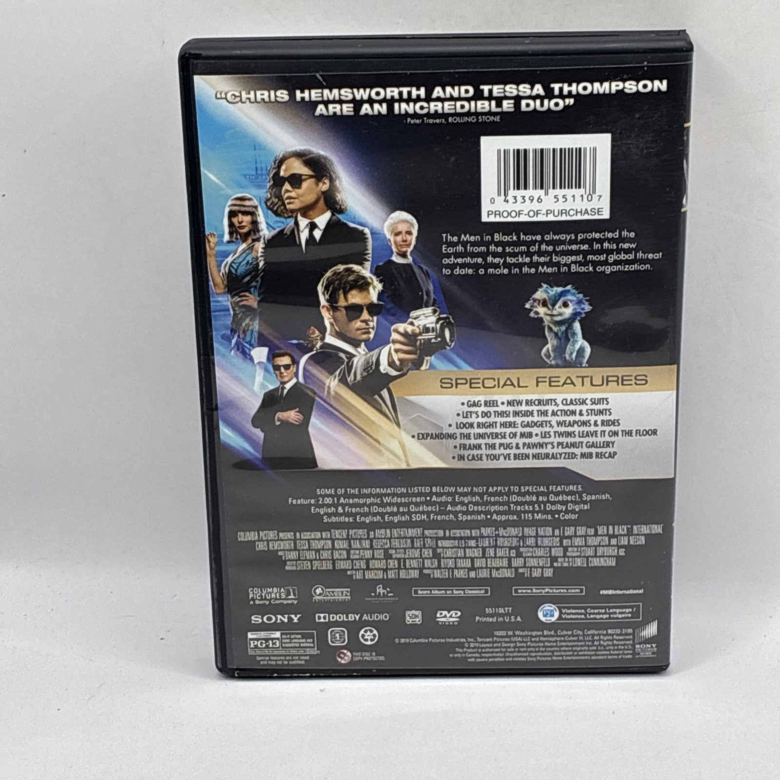 Men In Black: International – DVD Chris Hemsworth Tessa Thompson