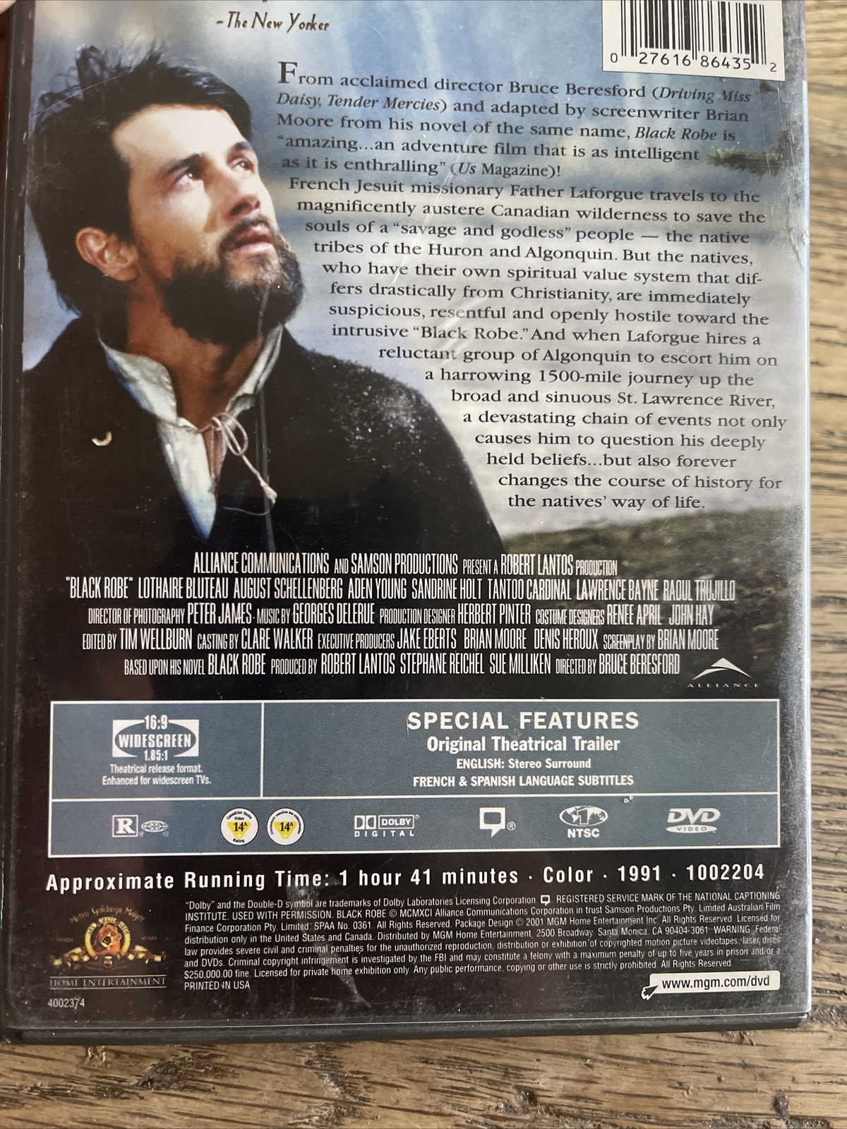 Black Robe DVD Bruce Beresford Lothaire Bluteau Cult Classic Algonquin Indian ￼