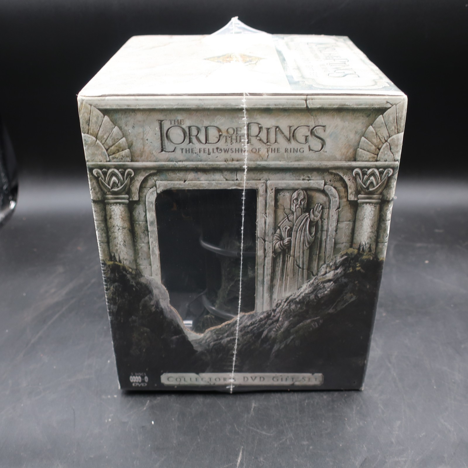 LOTR Fellowship of the Ring Collector Gift Set Argonath Bookends 5 Disc DVD