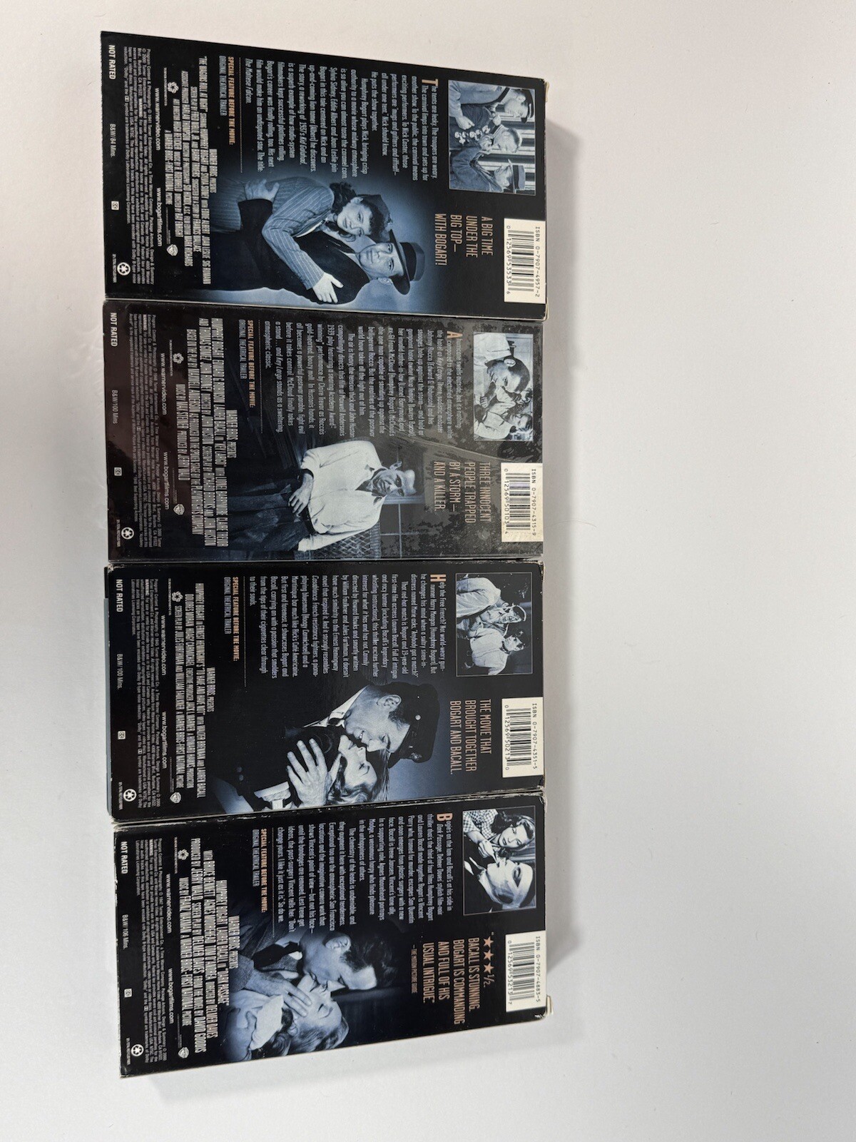 Lot of 4 Humphrey Bogart VHS – The wagons Roll At Night Key Largo Dark Passage