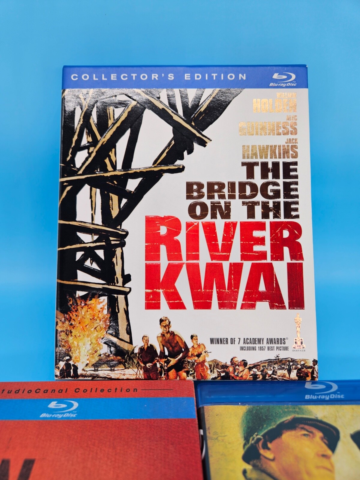 LOT OF 3 Blu-Ray Movies Battle War Military River Kwai, Ran, Battle of the Bulge