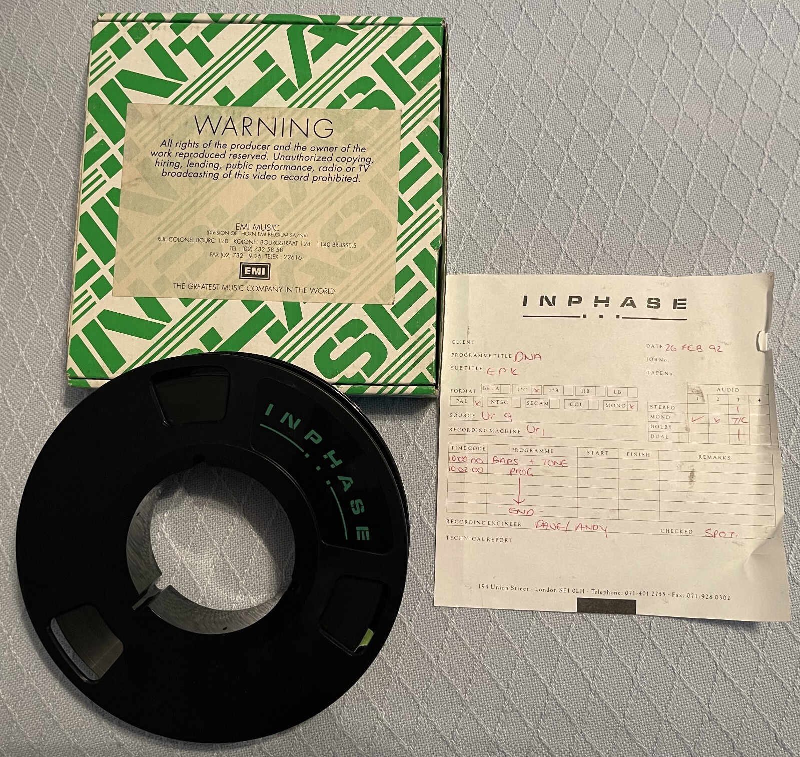 D.N.A. DNA-TASTE THIS EPK/1-INCH PAL PROMO MUSIC VIDEO MASTER TAPE 1992 RARE!!