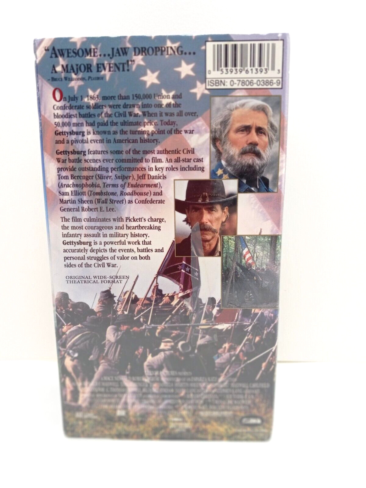 Gettysburg (VHS 1993, 2 Tape Set) Tom Berenger, Martin Sheen, Stephen Lang MIB
