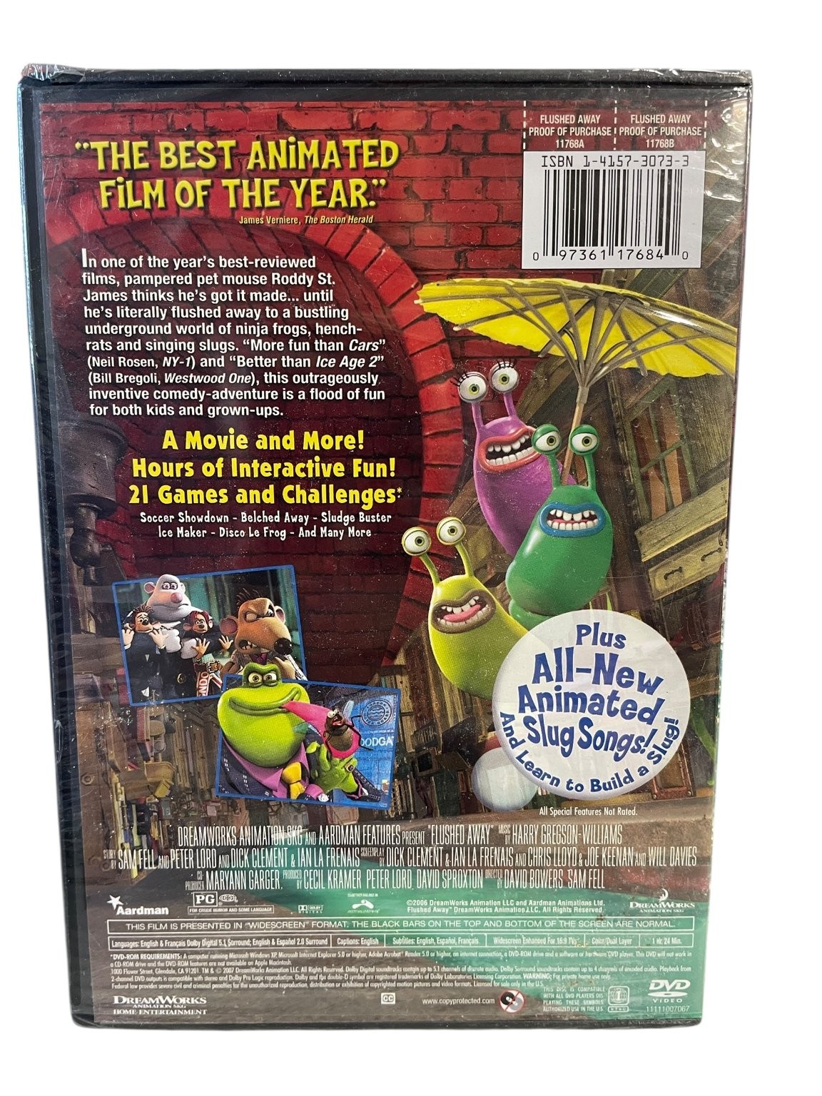 Flushed Away DVD 2006 DreamWorks Aardman Animation PG Family Fun