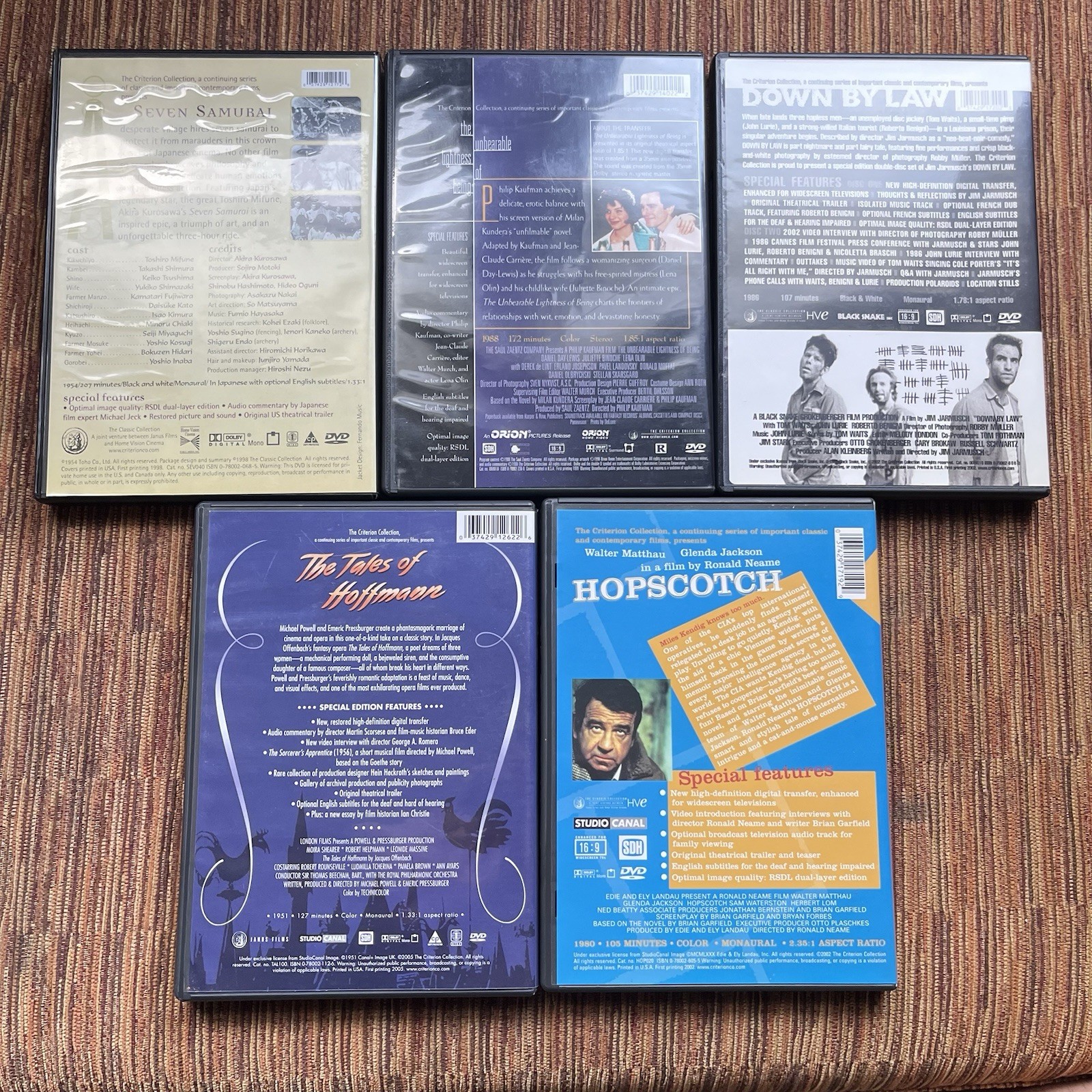 Criterion Collection DVD Lot Of 9. Pls See All Photos. Down By Law, The Rock Etc