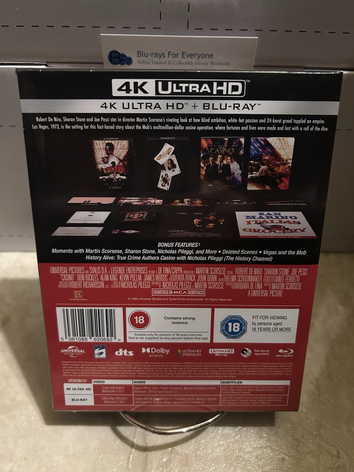 Casino 4K Full Slip SteelBook Ultimate Collectors Edition UHD Blu-ray (UK)[1995]