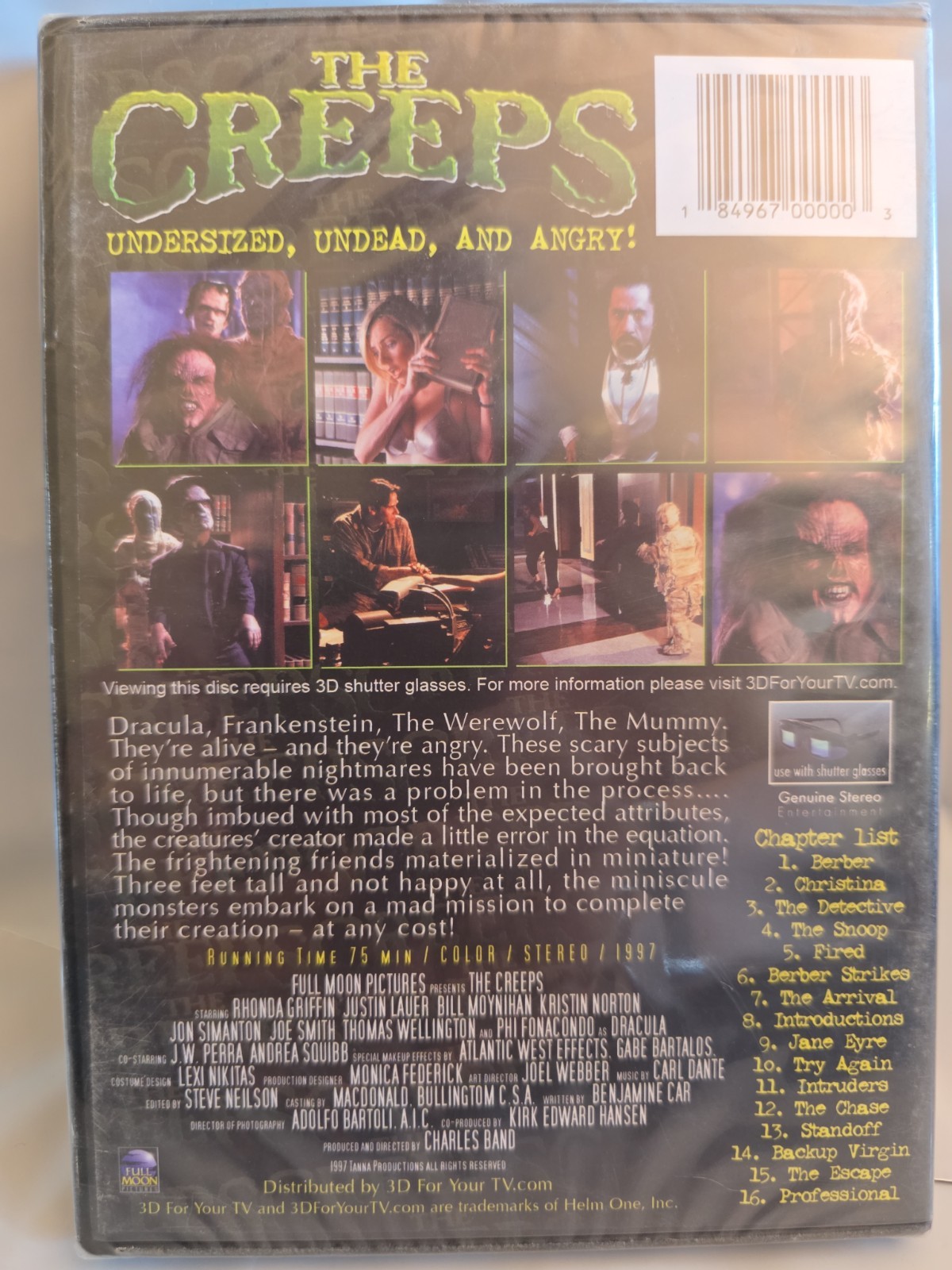 THE CREEPS: IN 3D FOR YOUR TV DVD Full Moon Features Horror Charles Band