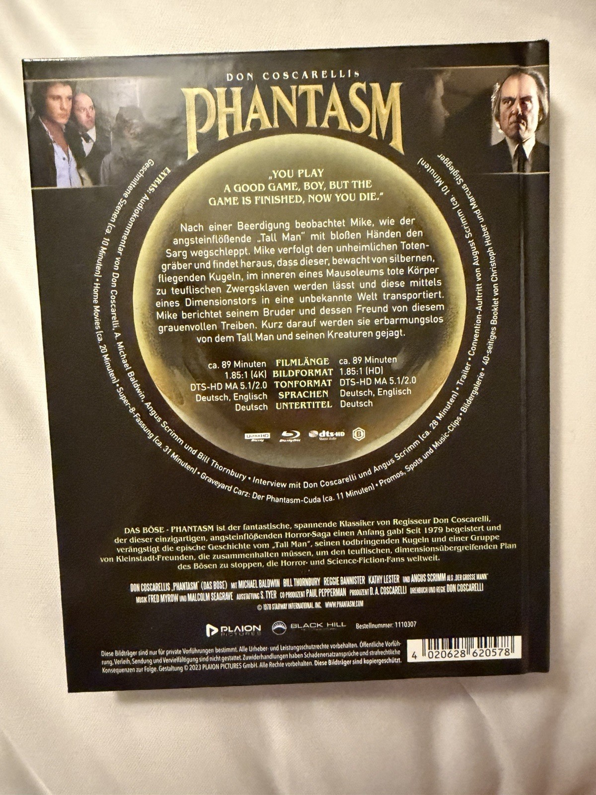 Phantasm 1979 (4K UHD, Blu-ray Reg B) Mediabook German Import Limited Edition