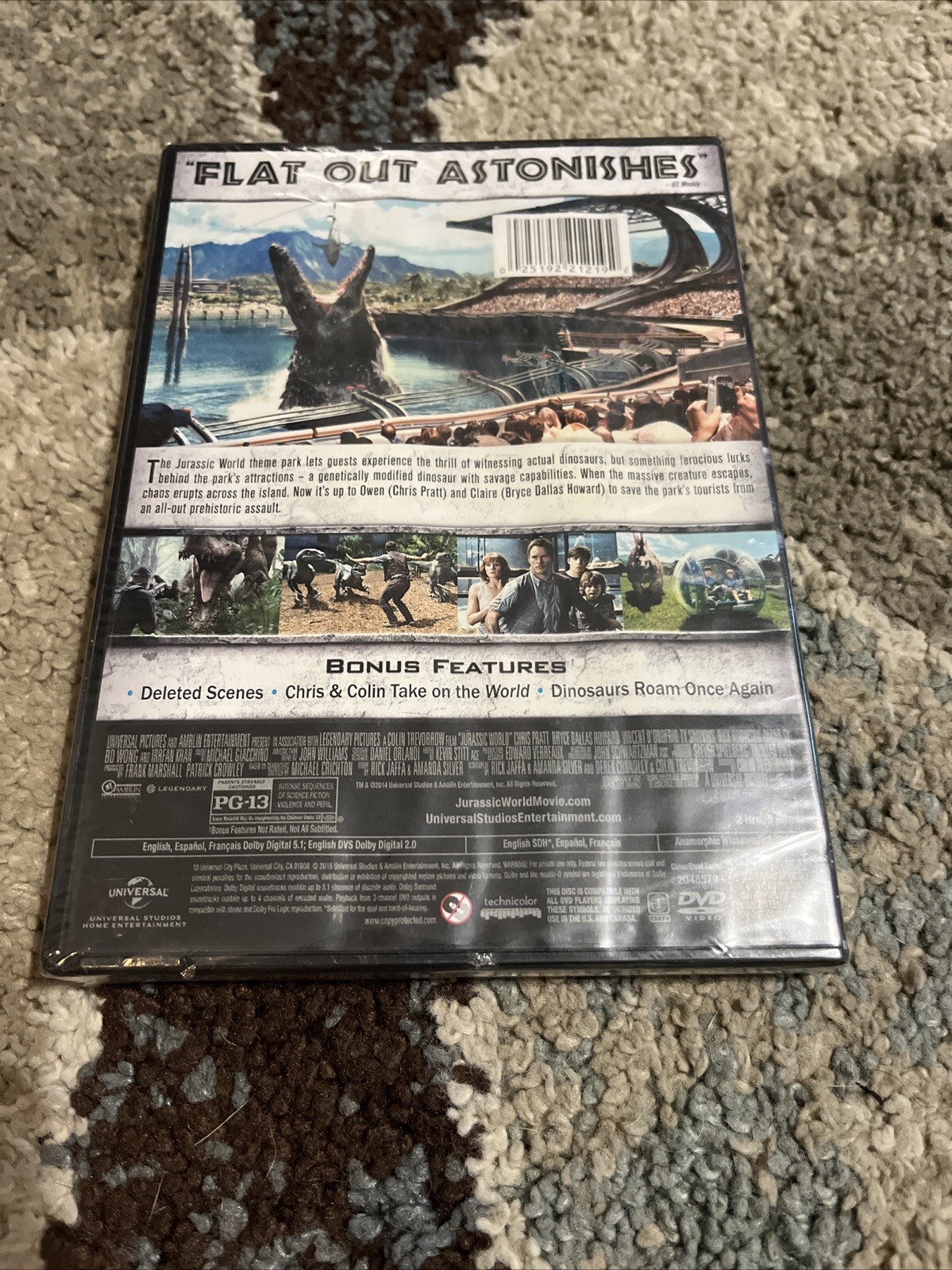 Jurassic World (DVD 2015) New Sealed Chris Pratt Chris Pratt Dinosaur Flick