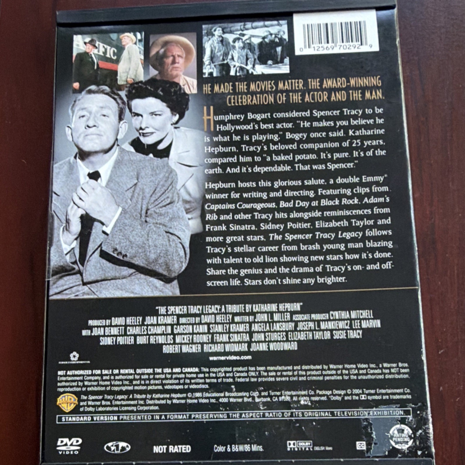 Warner Home Video The Spencer Tracy Legacy DVD 2004 NR Documentary 86 Min