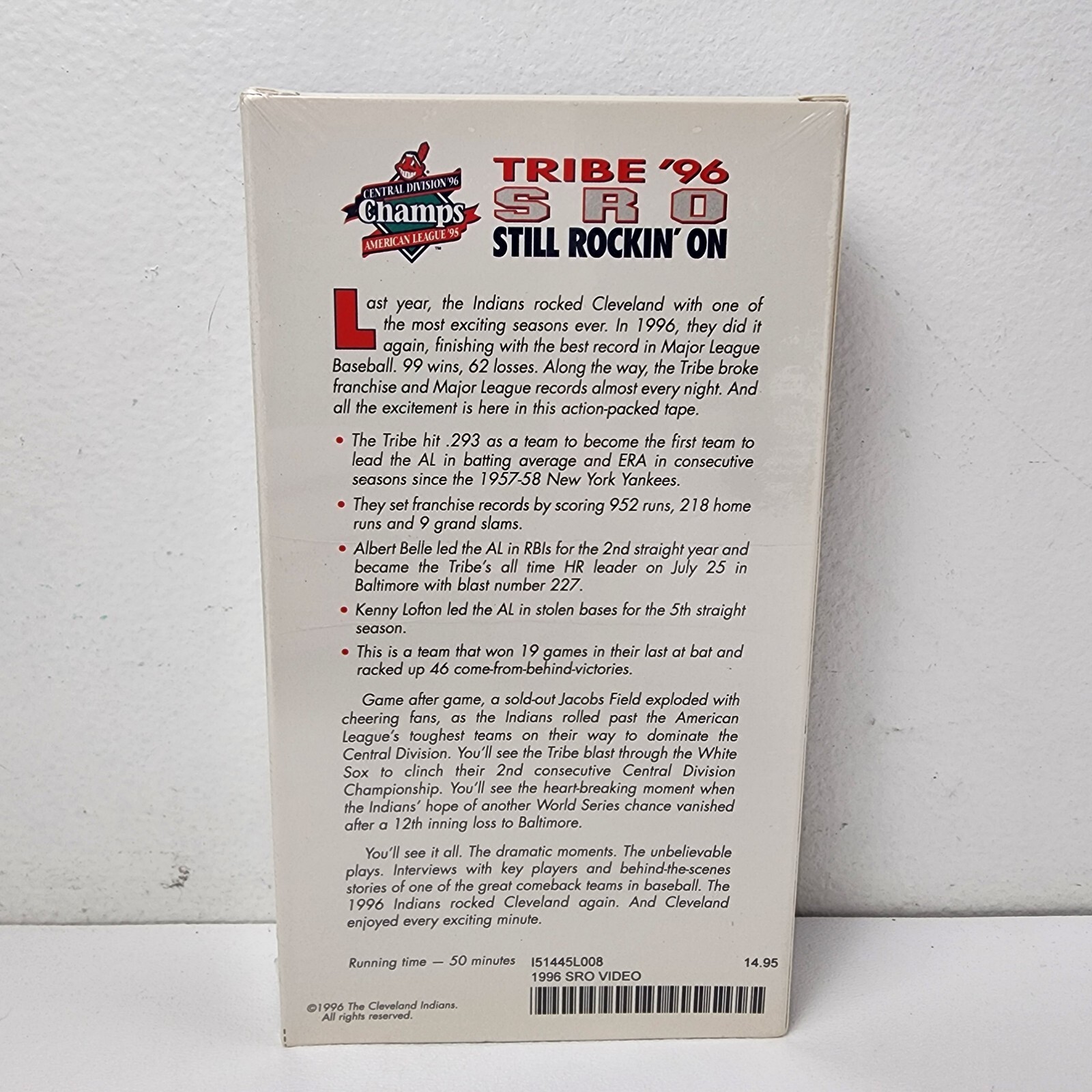 Cleveland Indians VHS 1996 Baseball Season Highlights Division Champions NEW