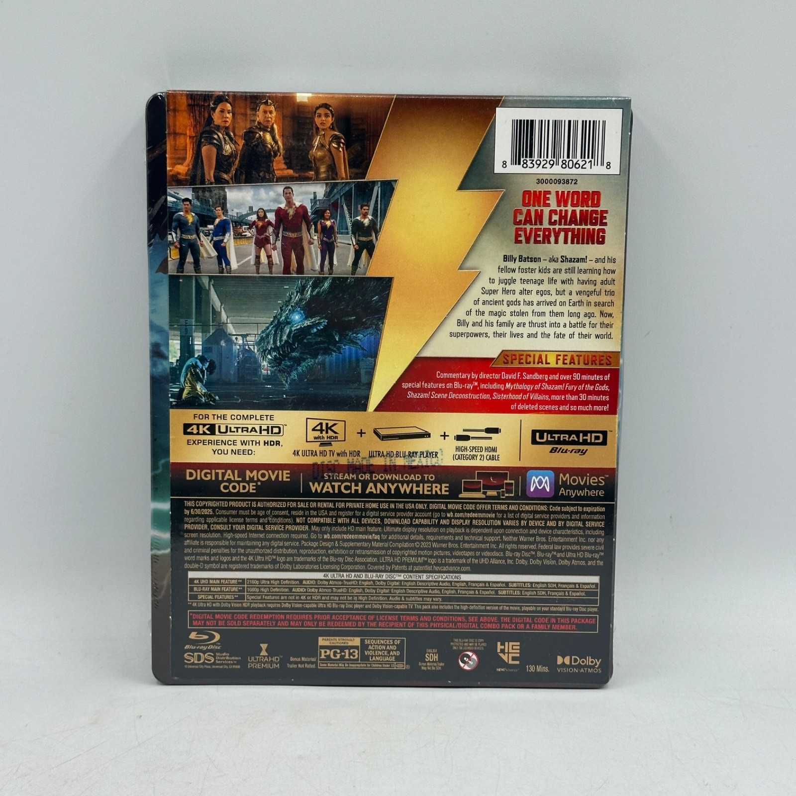 Shazam! Fury of the Gods 4K UHD Blu-ray Steelbook NEW