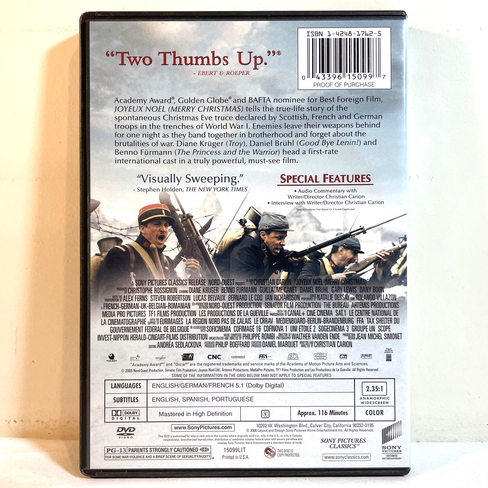 JOYEUX NOEL [MERRY CHRISTMAS] (2005) DVD French Drama History Romance War WW2