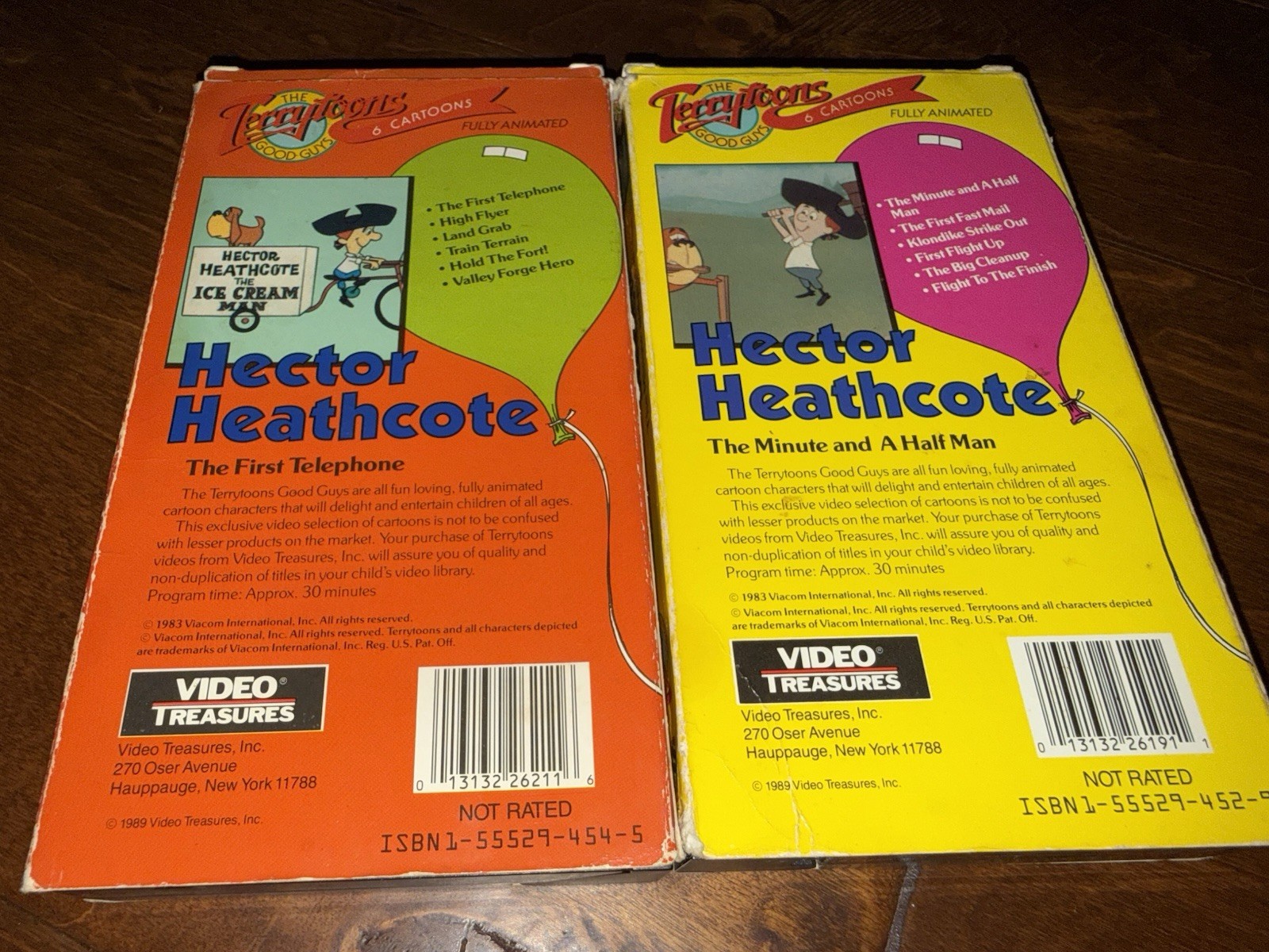 1989 Video Treasures Hector Heathcote VHS Lot of 2 Terrytoons Good Guys Cartoons