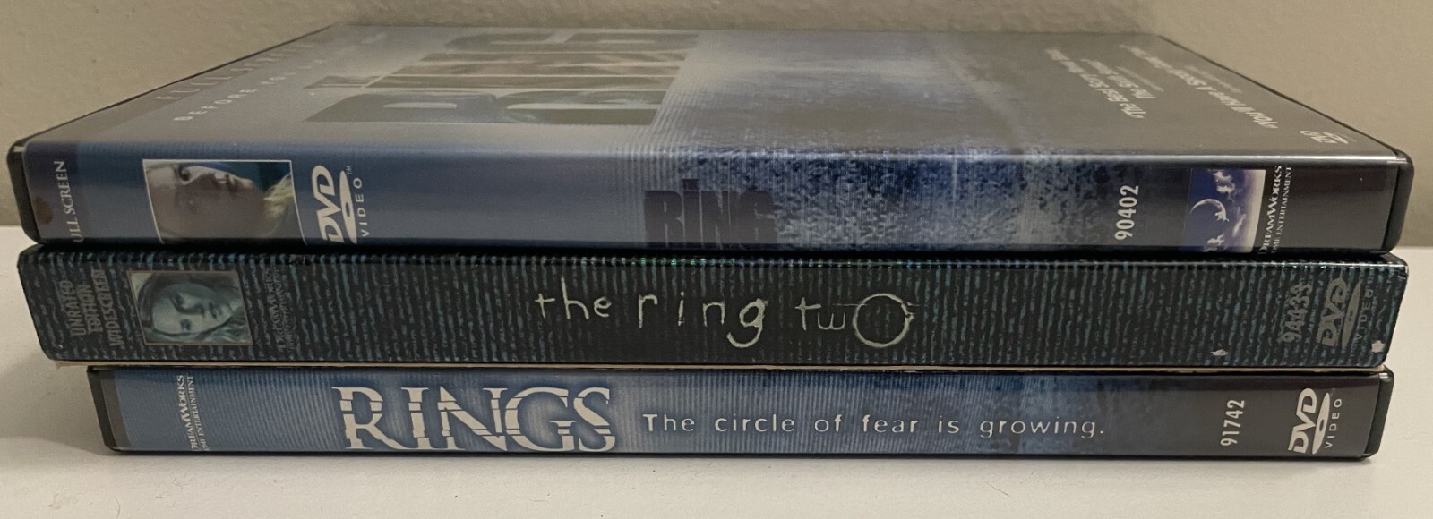 The Ring, The Ring Two and Rings DVDS Horror Lot, Pre-Owned in Working Condition