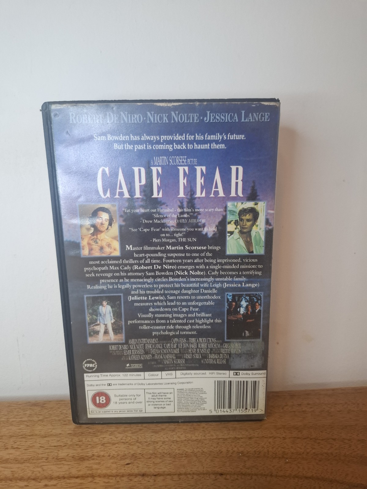 CAPE FEAR (1991) – VHS Video – Ex-Rental BIG BOX Version – CIC VIDEO – UK / PAL.