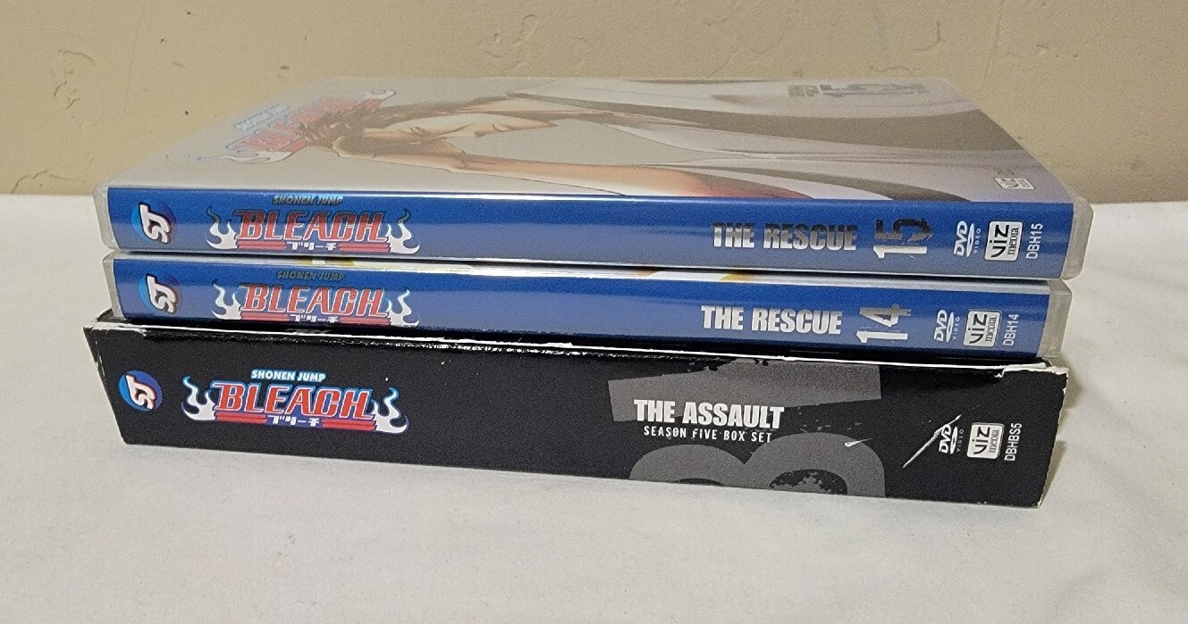Lot Of 3 Bleach Original And Uncut Box Set: Season 5, 14, 15 – The Assault DVD