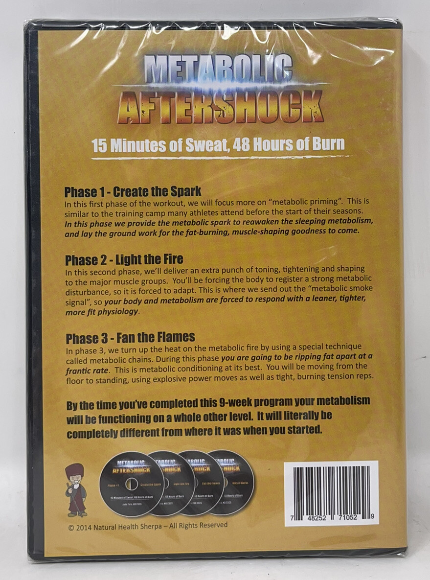 Metabolic Aftershock: 15 Minutes of Sweat 48 Hours of Burn DVD Set Dr. Jade Teta