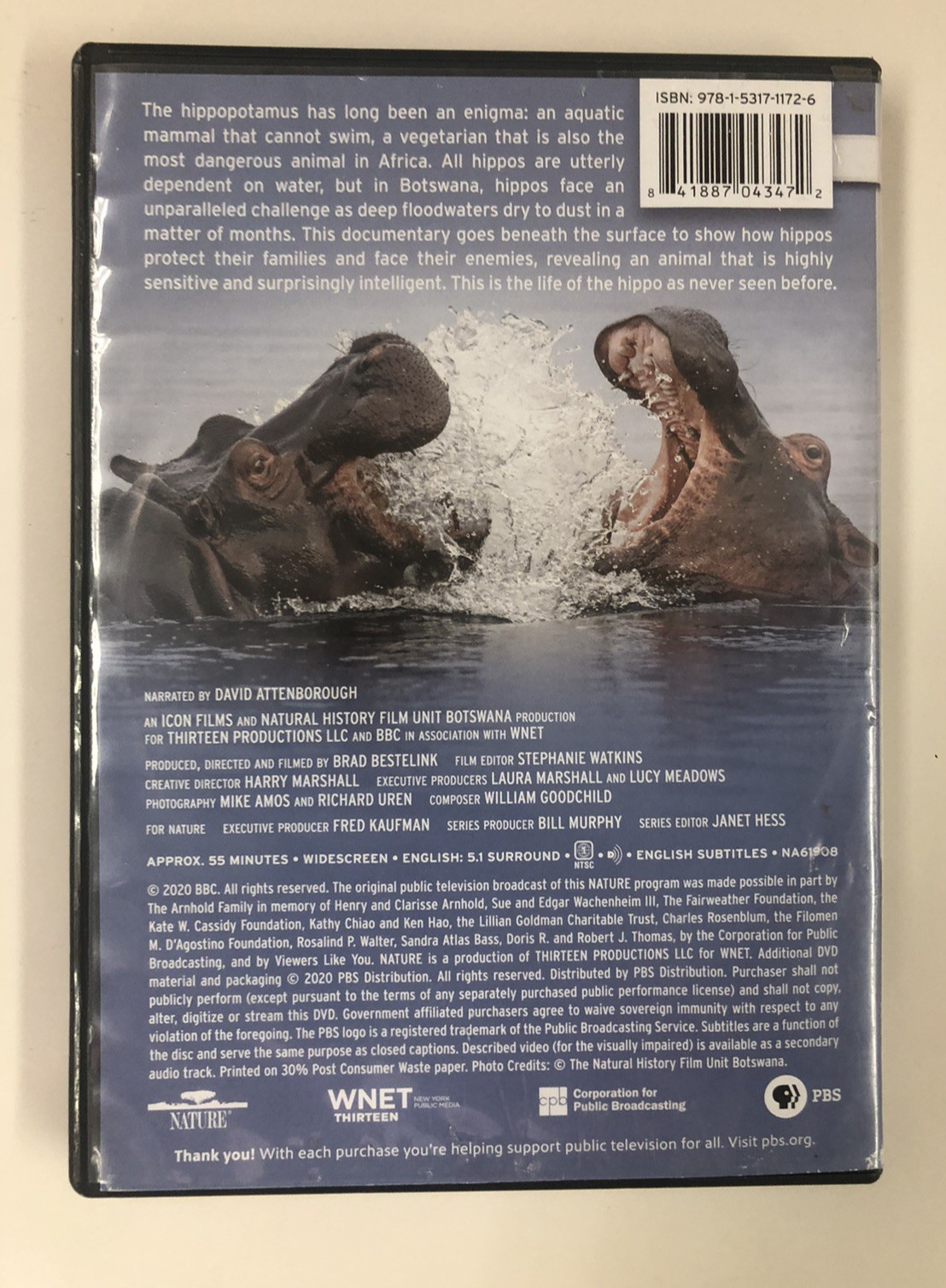 Nature: Hippos- Africa’s River Giants DVD 2020 PBS WNET Natural World