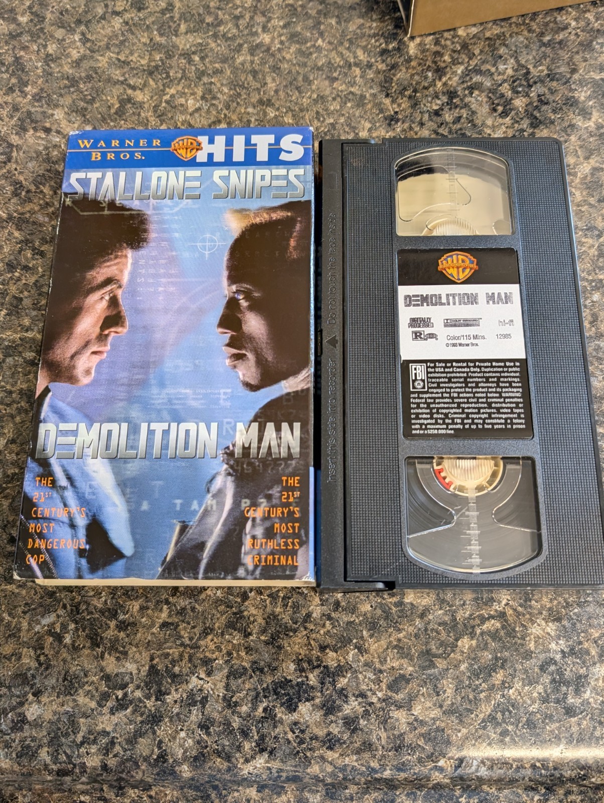 Demolition Man VHS 1993 Sylvester Stallone Wesley Snipes