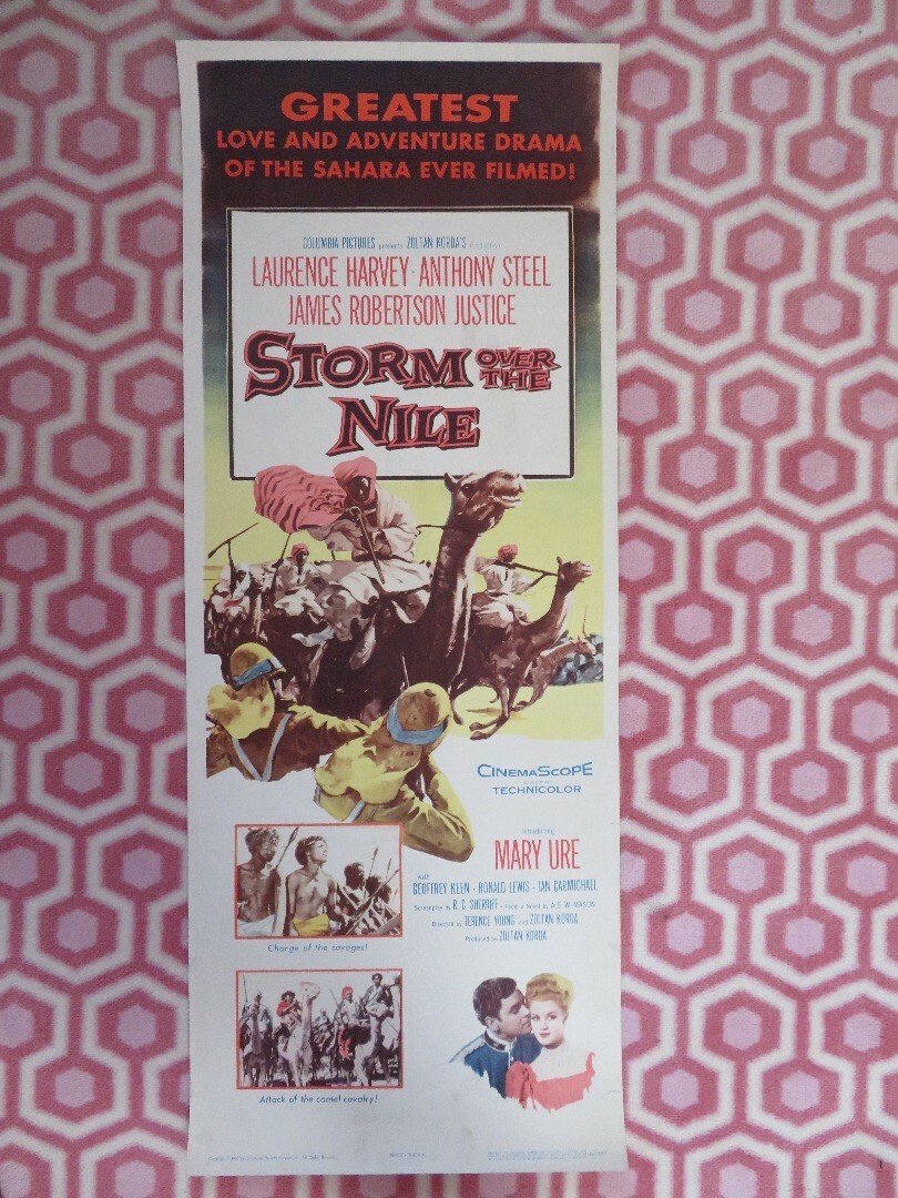STORM OVER THE NILE US INSERT (14″x 36″) POSTER LAURENCE H ANTHONY STEEL 1956