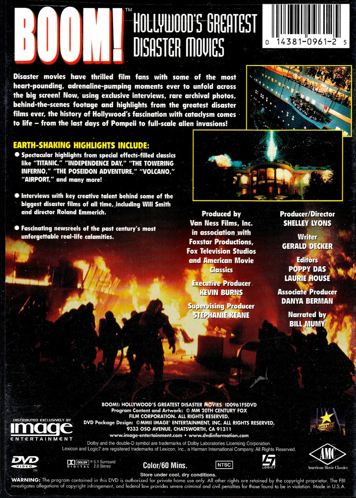 Boom! Hollywood’s Greatest Disaster Movies – Bill Mumy Narrates – New DVD