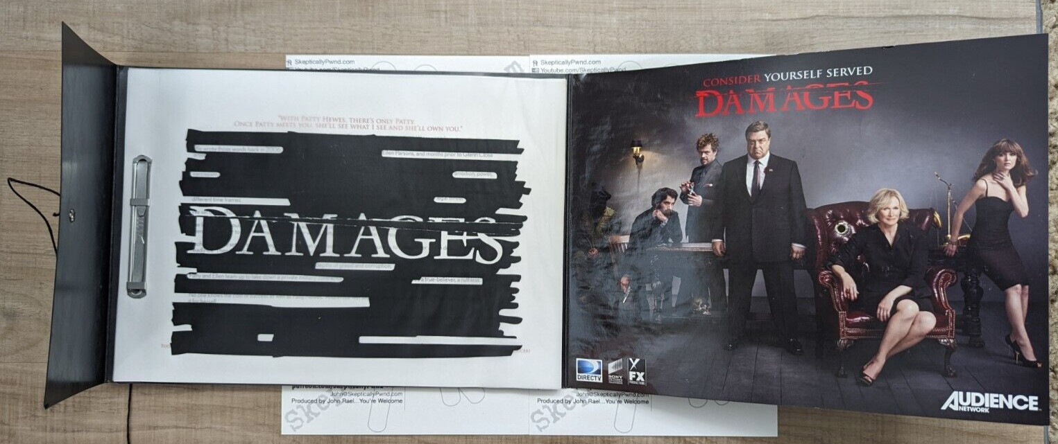2012 DAMAGES TV Show Emmy FYC For Your Consideration DVD Set FX John Goodman