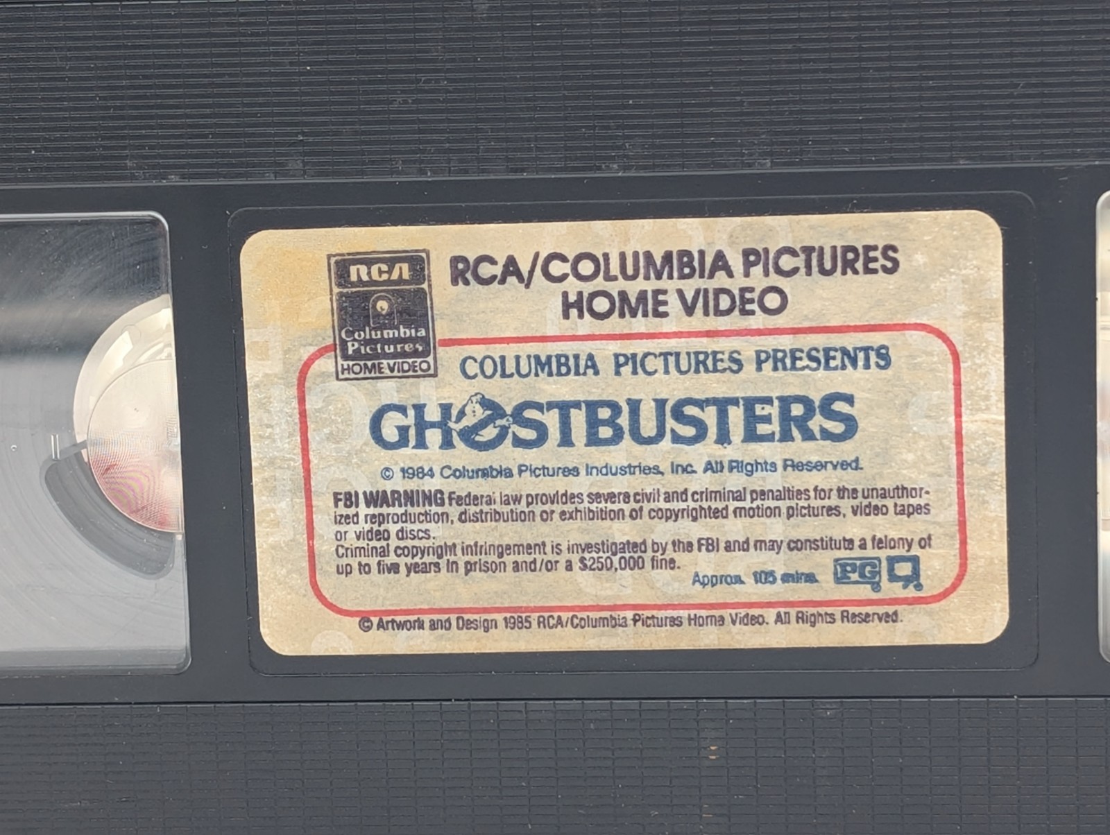 Ghostbusters VHS 1985 RCA Columbia Red Border Side Load Slipcase Vintage Tape