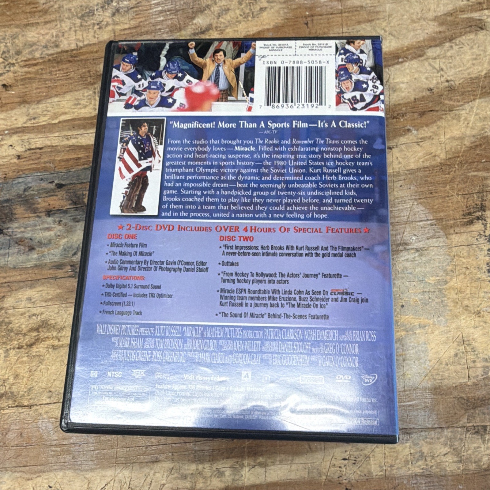 Walt Disney Pictures Miracle 2-Disc Special Edition DVD Kurt Russell Drama PG