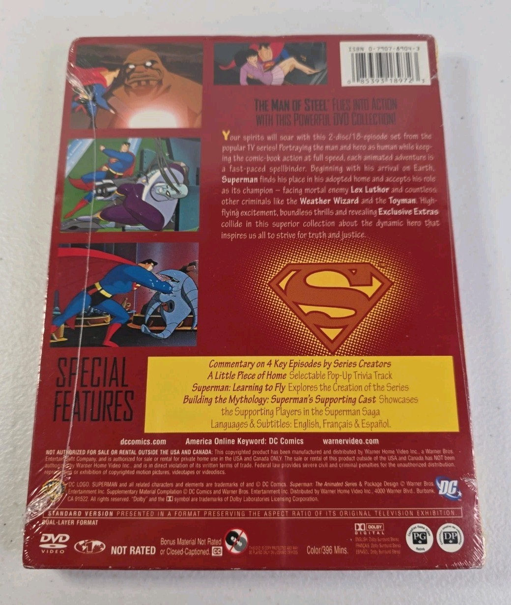 Superman: The Animated Series Volumes 1 & 2 (DVD 4-Disc) DC Brand New