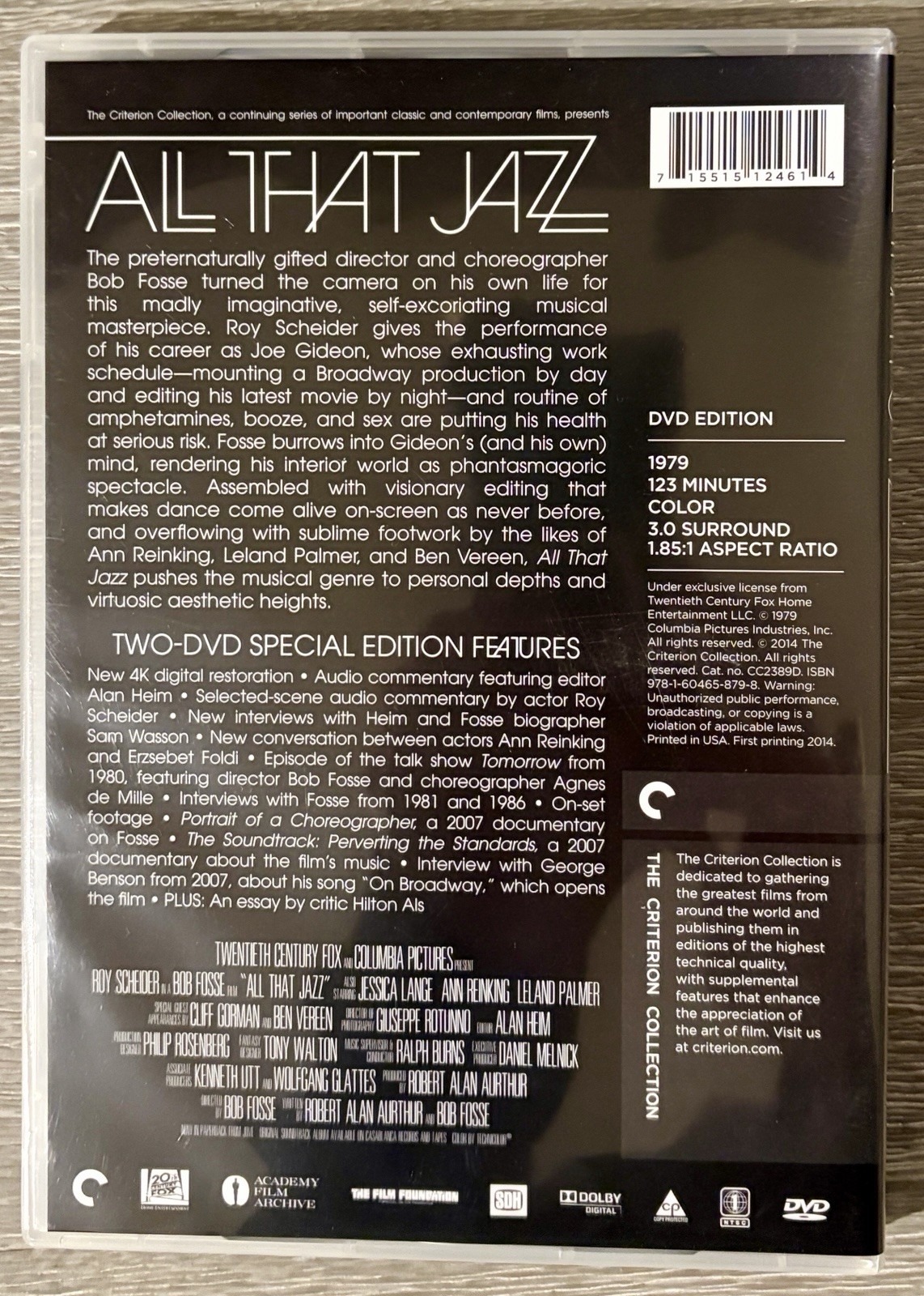 All That Jazz 1979 Criterion Collection DVD, Starring Roy Scheider