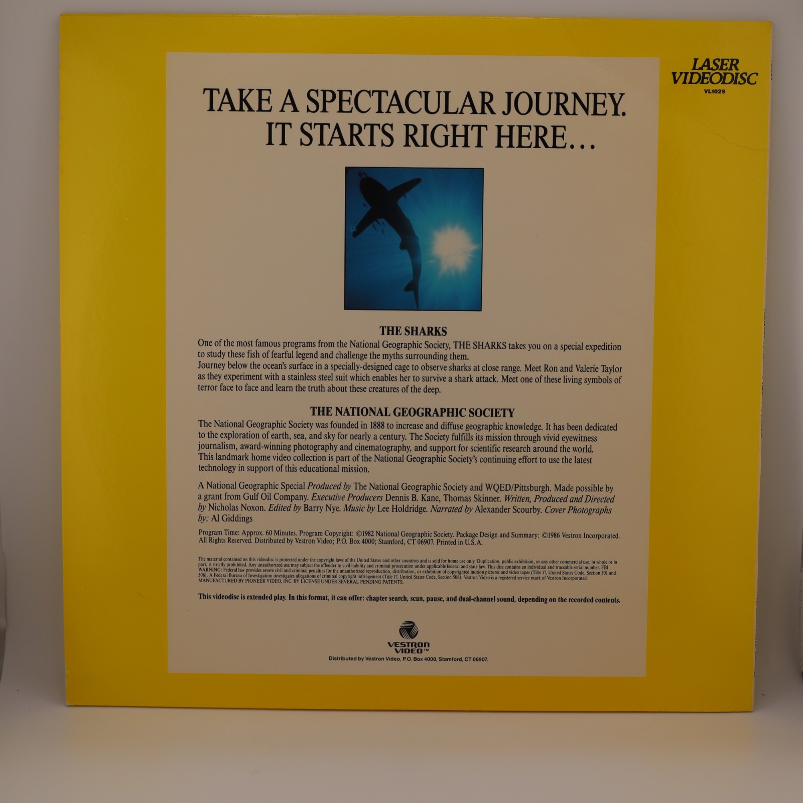 National Geographic: The Sharks / Land of the Tiger / African Wildlife LASERDISC