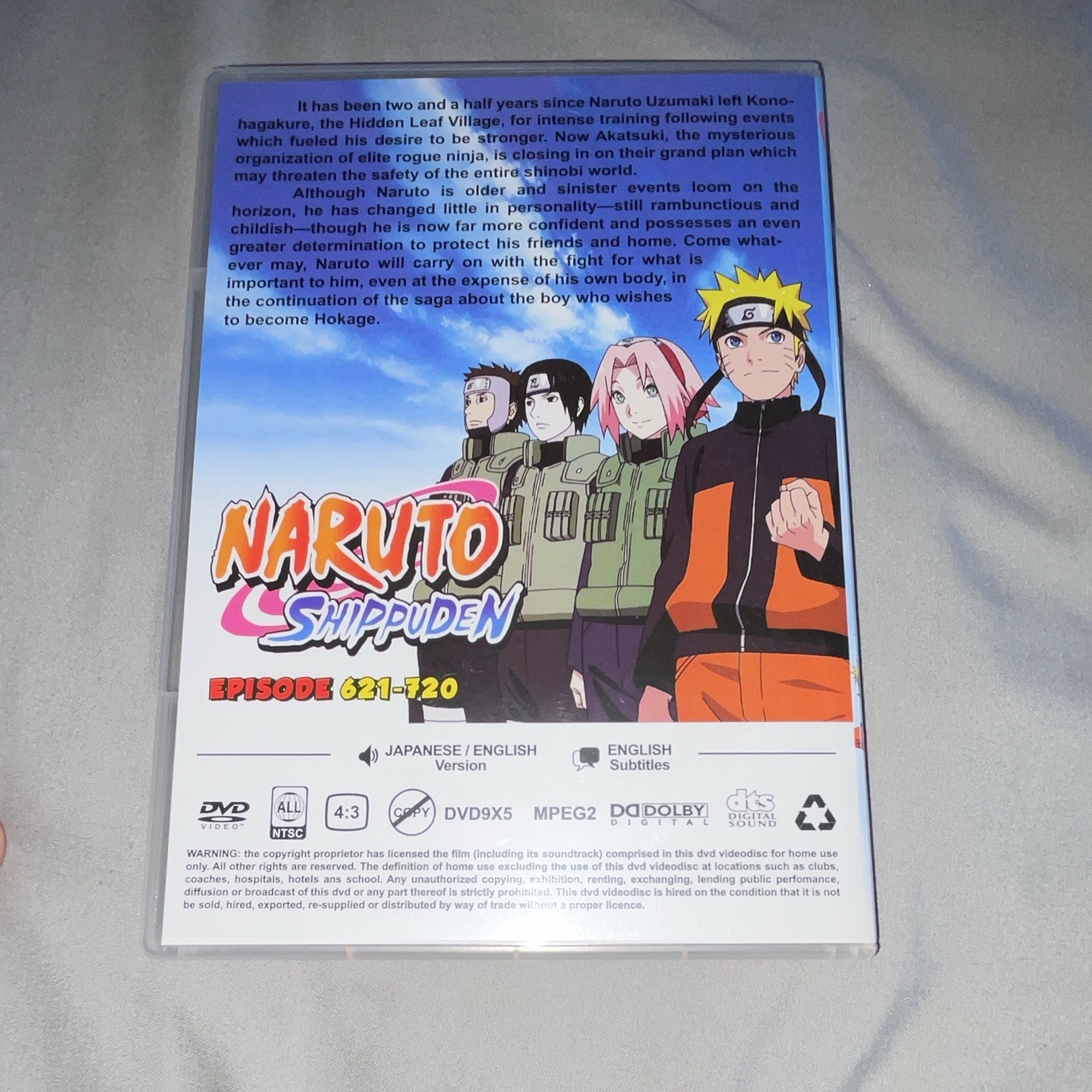 Naruto Shippuden Episodes 621-720 DVD Japanese/English w/ English Subtitles