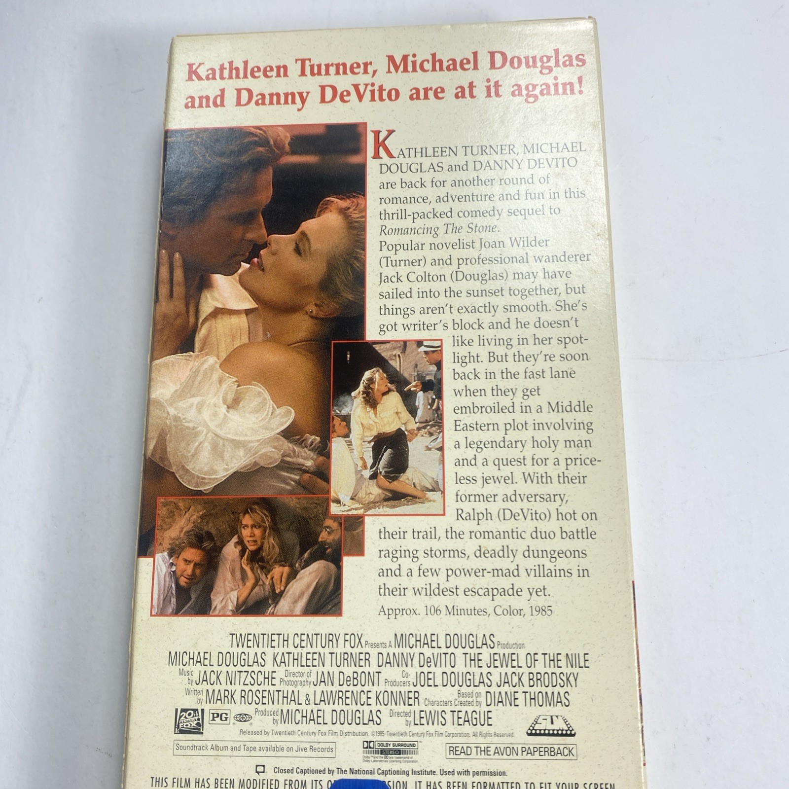 The Jewel of the Nile VHS 1985, Michael Douglas, Kathleen Turner & Danny Devi to