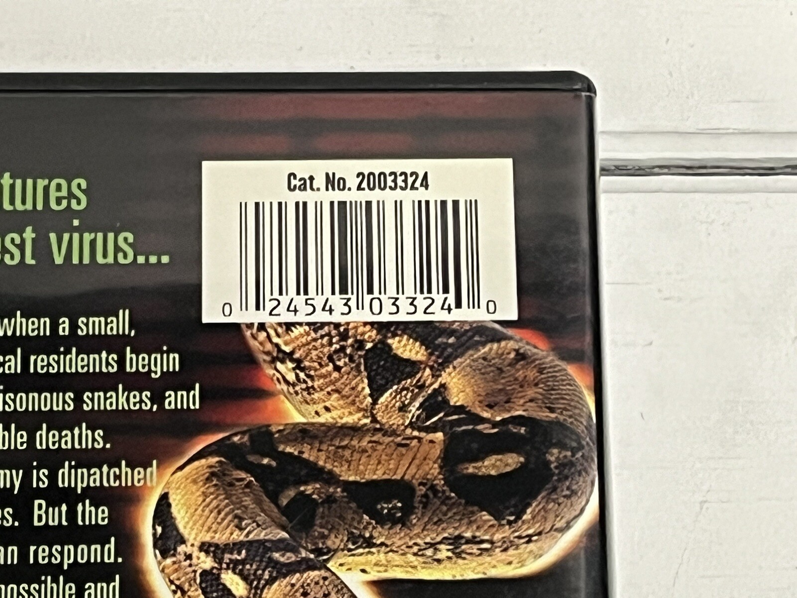 Venomous (DVD, 2001, WS, Region 1). Treat Williams. PRE-OWNED / TESTED.