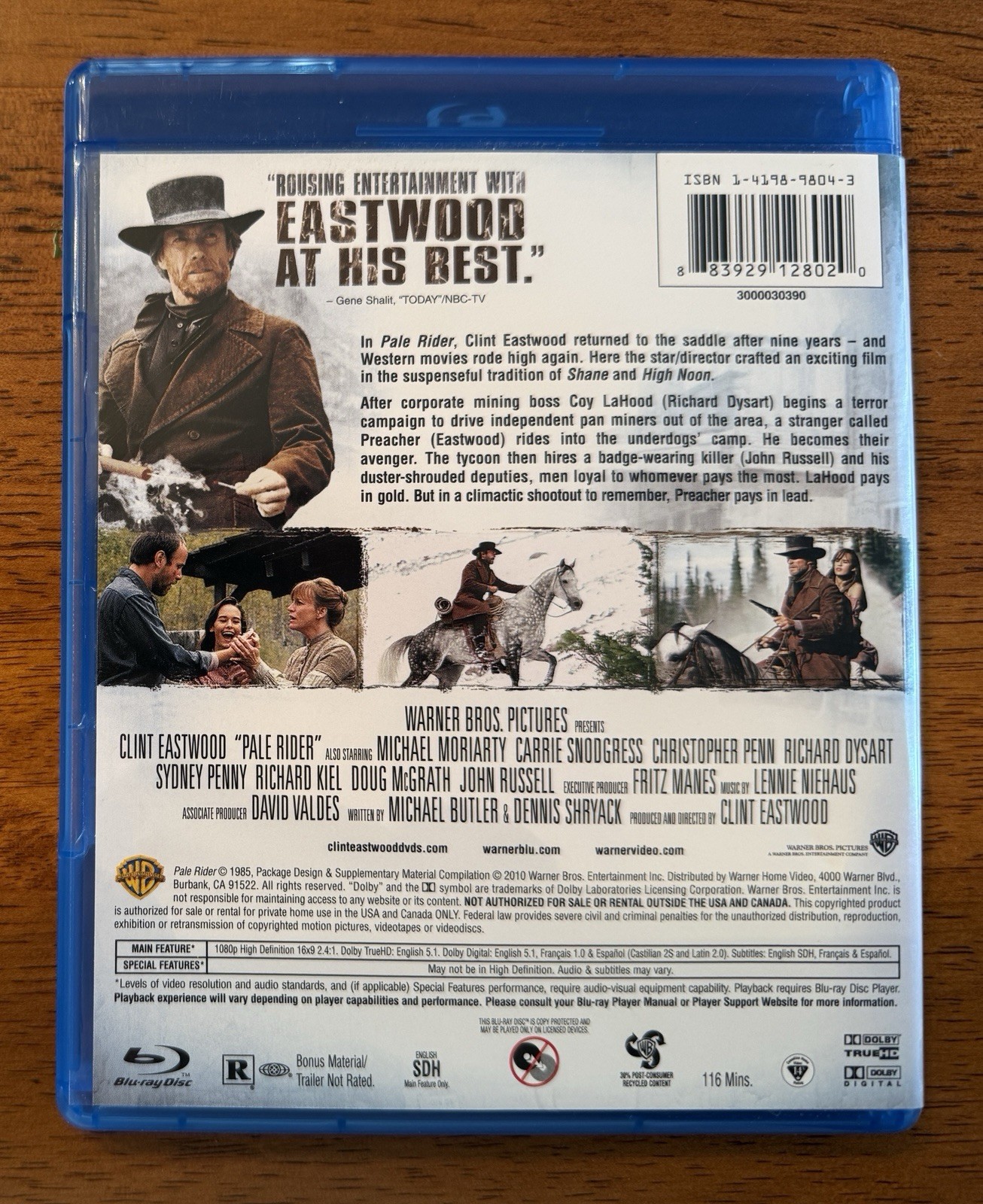 PALE RIDER Blu-ray Clint Eastwood Western Widescreen Bonus Material FREE SHIP!!!